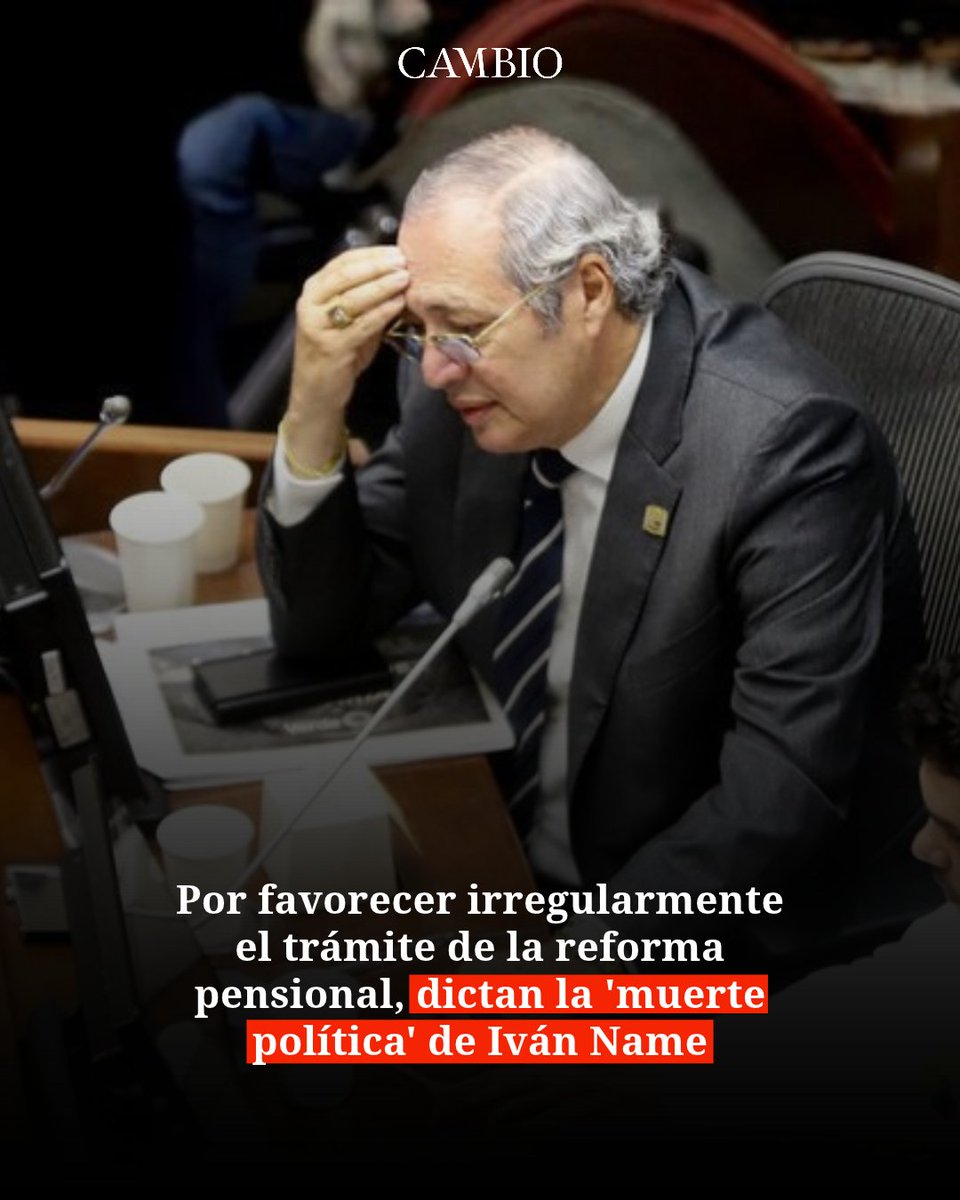 estoescambio's tweet photo. #ÚltimaHora | ⚖️ El Consejo de Estado dictó la ‘muerte política’ de Iván Name por tráfico de influencias. La decisión está relacionada con el trámite de la reforma pensional, mientras el exsenador también es investigado por el caso de corrupción de la UNGRD.

Le contamos qué decidió el alto tribunal.
https://t.co/sQkBzHpGuZ