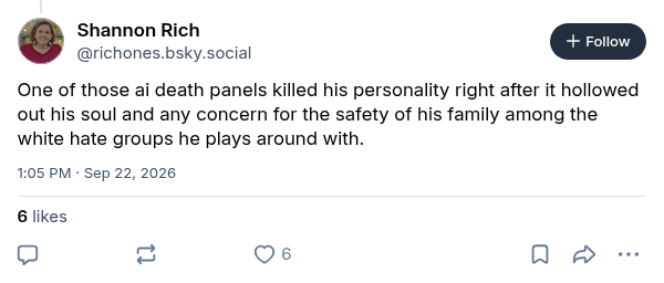 libs_talking's tweet photo. AI death panels killed his personality.

That's the intellectual level of the ACA meltdown lane. https://t.co/p9fP5MvG57