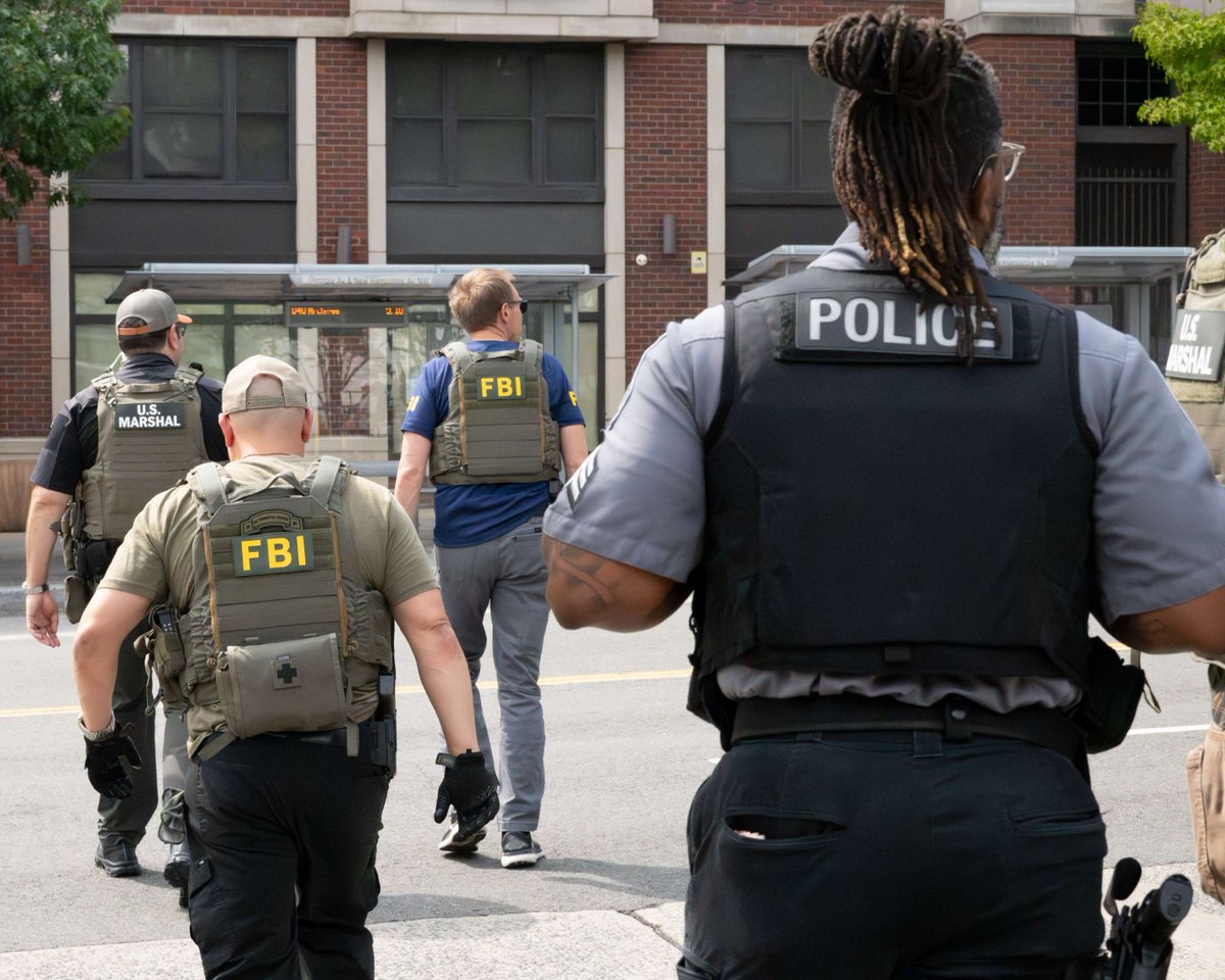 FBIWFO's tweet photo. At the #FBI, partnership is the foundation of public safety.

#FBIWFO coordinates with dozens of federal and local partners every day to protect the nation's capital.

We provide operational support and technical expertise — and the results are historic.

Together with our D.C. Safe and Beautiful Task Force partners, we executed over 1,700 arrests, more than 560 drug seizures, and over 330 firearm recoveries this summer — contributing to a 30% drop in homicides and a 48% decrease in carjackings.

We also worked with our partners to secure major events celebrating America's semiquincentennial. Our agents and analysts shared intelligence to mitigate threats, including a planned attack targeting the UFC Freedom 250, while our bomb techs, crisis negotiators, divers, counter-drone operators, and other National Capital Response Squad members maintained a state of readiness to disrupt threats.

From day‑to‑day operations to historic celebrations, we're building a safer capital together.