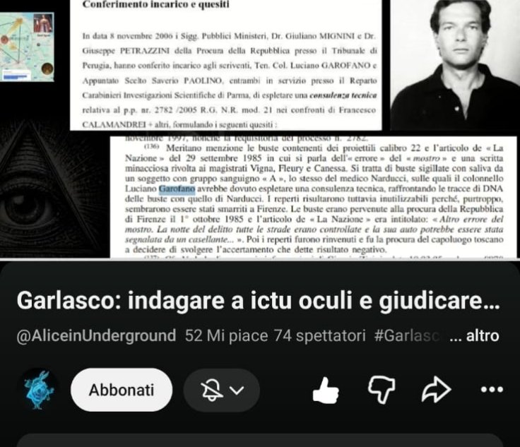 SabinaSpielrl11's tweet photo. Guardando una puntata illuminante di Alice @aliceinundergr mi salvai questa immagine : consiglio la Sua puntata "#indagareaicotuoculi" ... era avanti anni luce , stessi personaggi , che pure io legai a tutti tutti tutti i delitti mediatici , Assurdo ma cosi' è!! https://t.co/O4DrTin30B