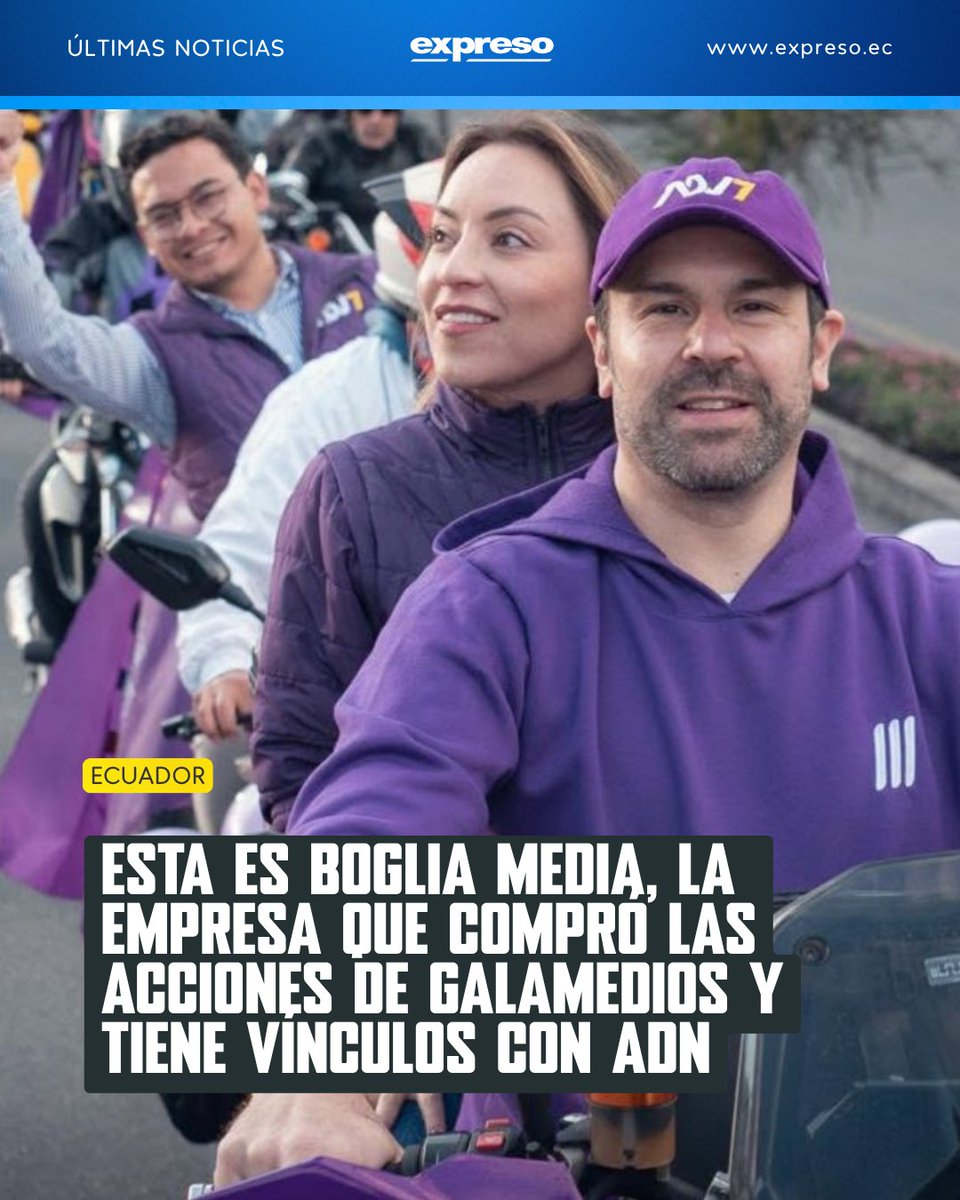 Expresoec's tweet photo. Boglia Media S.A., firma panameña vinculada al esposo de Mishel Mancheno, asumió el control de los medios La Posta y Radio Centro tras una transacción concretada entre junio y agosto de 2026.

Te contamos más 👇 https://t.co/KERKk2N0bt https://t.co/m69NNdnZhY