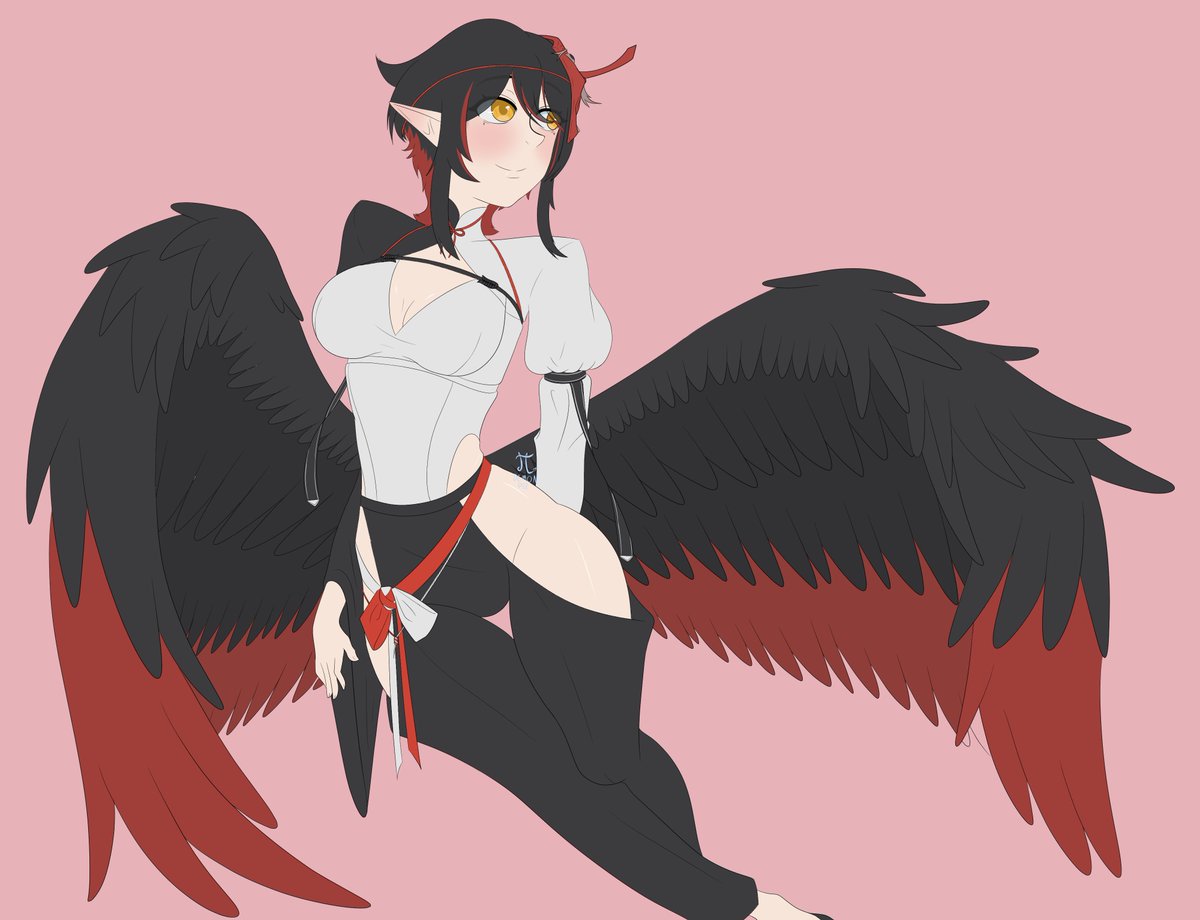 Demonpie666's tweet photo. My buddy showed me a Vtuber reference sheet and I just had to draw em. Go check out @Karatsundere 🐦‍⬛ https://t.co/A0PL5Jo7vV