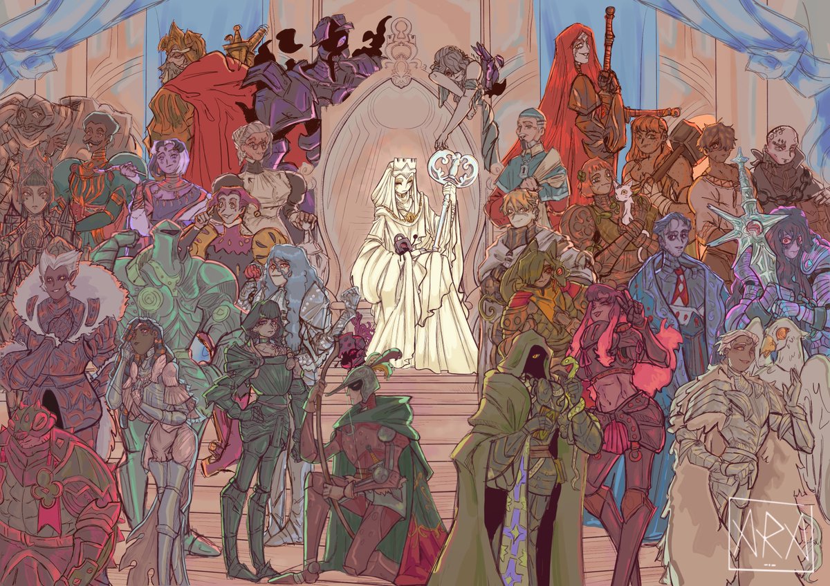 InkyCapMe's tweet photo. I loved sovereign tower, been waiting since the demo. The art is amazing and there are so many characters, I don’t think I got them all #sovereigntower https://t.co/IfHDuoB8y7