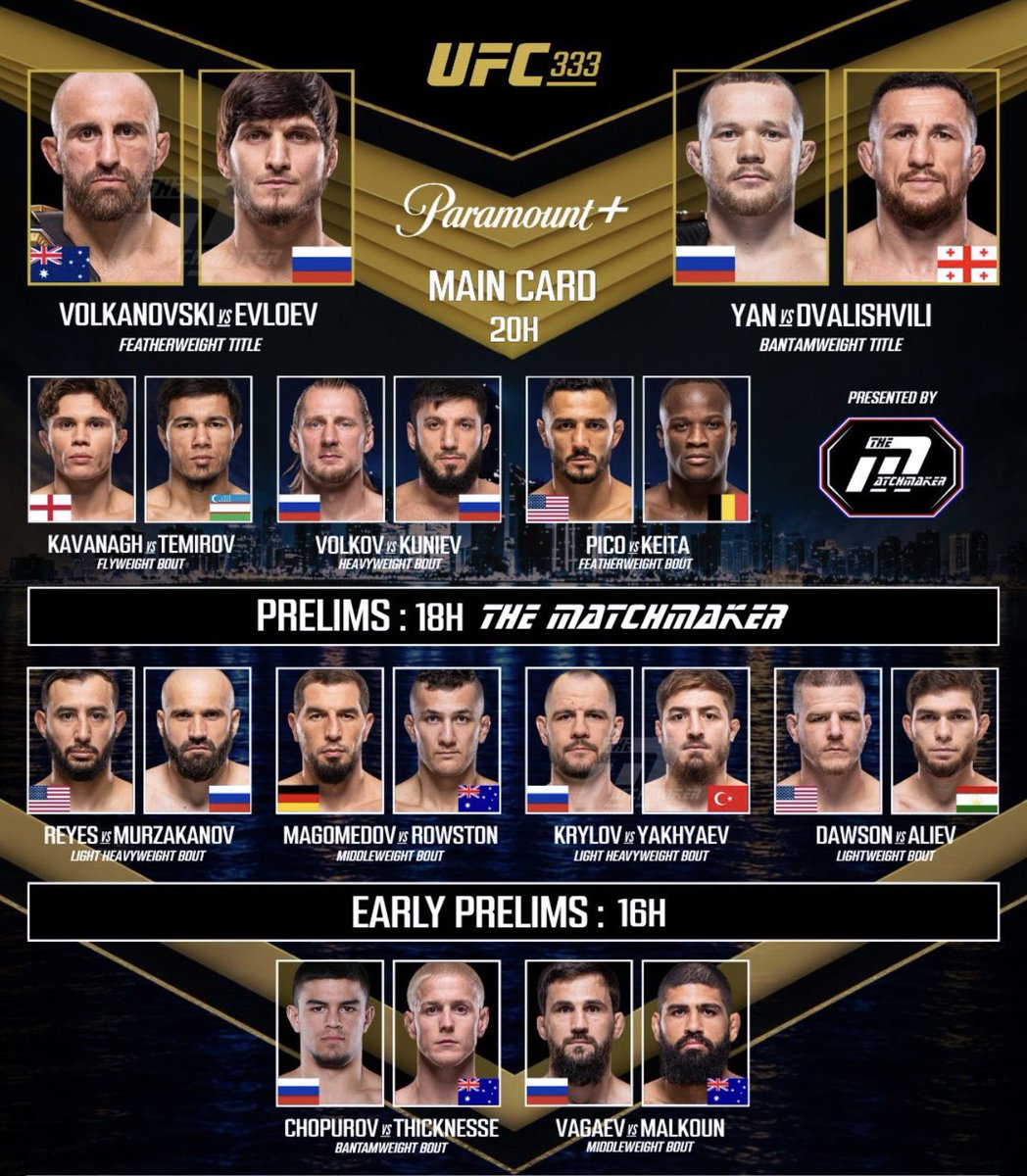 ISSAMMA13's tweet photo. 2026年のUFCの中で最高のカード揃い
 #UFC333 https://t.co/0rJbCtyzhN