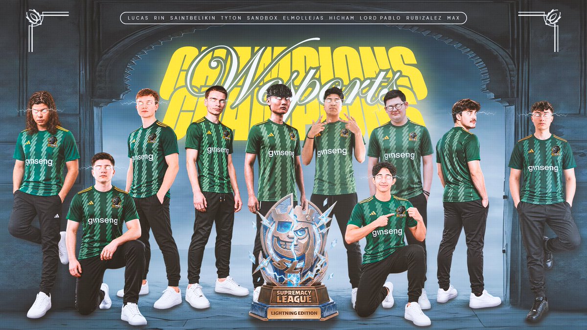 CR_Supremacy's tweet photo. 🔵 𝐎𝐅𝐅𝐈𝐂𝐈𝐀𝐋 𝐂𝐇𝐀𝐌𝐏𝐈𝐎𝐍𝐒 🏆
🎯 𝐒𝐮𝐩𝐫𝐞𝐦𝐚𝐜𝐲 𝐋𝐢𝐠𝐡𝐭𝐧𝐢𝐧𝐠 𝐒𝐞𝐚𝐬𝐨𝐧 𝟑 ⚡️

WESPORTS ARE THE NEW SUPREMACY LIGHTNING CHAMPIONS! 👑

What an INCREDIBLE GRAND FINAL against Ladrones Squad! ⚔️🔥

The German squad claims its 2ND TROPHY IN SUPREMACY LEAGUE HISTORY! 🇩🇪✨

Congratulations, @WeSports_CR! The crown is yours! 👑

🥇🇪🇸 @rubizalez
🥇🇵🇱 @tytoncr
🥇🇺🇦 @R1n_CR
🥇🇧🇷 @lucasxgamercr
🥇🇪🇸 @LordPablo_cr
🥇🇬🇧 @SaintBelikin 
🥇🇳🇱 @Hicham51880531
🥇🇦🇹 @maximil64599952
🥇🇰🇷 @sandboxcr_ 
🥇🇲🇽 @ElGranMollejas 

#SMCY2026 #WeAreSL #ClashRoyale