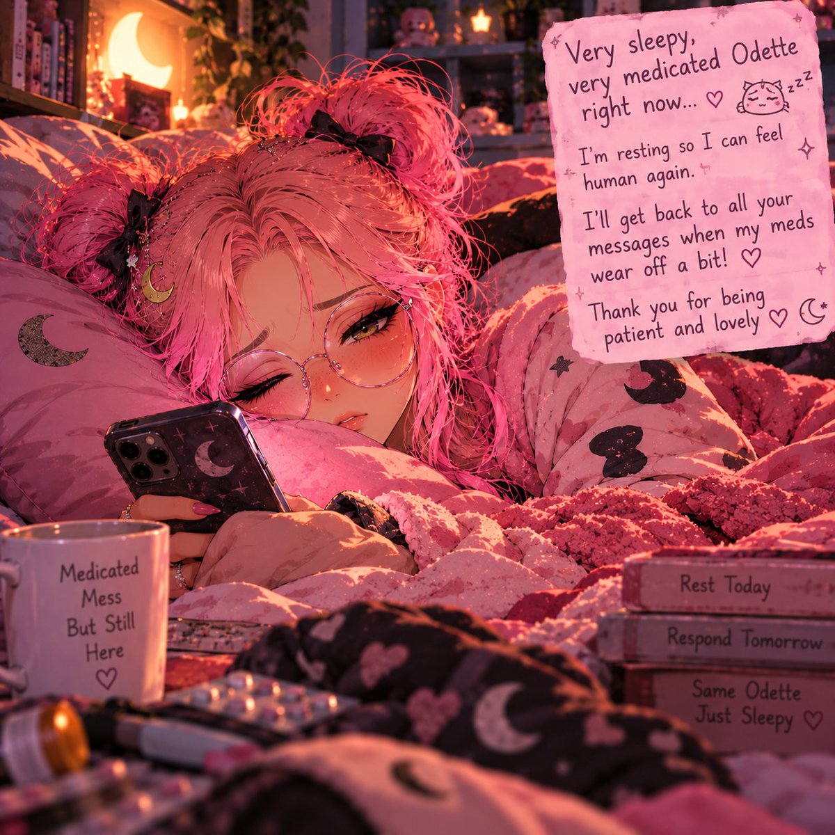 Odette_DeLune's tweet photo. Very sleepy. Much meds https://t.co/7pDDgagNut
