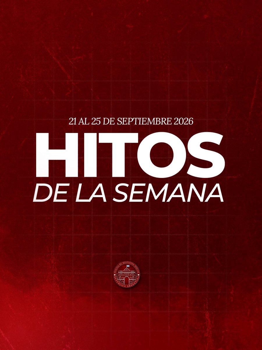RespOficial_Arg's tweet photo. HITOS DE LA SEMANA

✅ El Canciller Pablo Quirno y el Subsecretario de Estado de los Estados Unidos, Christopher Landau, lanzaron la adhesión al Corredor Andes-Atlántico para facilitar la inversión en infraestructura y fortalecer la cooperación en transporte, energía, minería y digital. Como primer paso, el Banco de Exportación e Importación de EE.UU. (EXIM) presentó una carta de intención de financiamiento por hasta 6.000 millones de dólares para Argentina LNG, el proyecto liderado por YPF. El corredor no arranca con un documento de principios, sino con un proyecto concreto y un banco con intención de financiarlo. Estados Unidos se convierte en socio fundamental de la infraestructura que une los sectores vitales de la economía con los puertos del Atlántico y los mercados de Occidente.

✅ El Canciller Pablo Quirno y el Ministro de Comercio Exterior de los Emiratos Árabes Unidos, Thani bin Ahmed Al Zeyoudi, iniciaron las negociaciones de un acuerdo de libre comercio que servirá de marco a las inversiones de la petrolera XRG en Argentina LNG. El acuerdo con YPF prevé una capacidad de 12 millones de toneladas anuales de gas natural licuado e inversiones por 51.000 millones de dólares a lo largo de su desarrollo. El libre comercio no se negocia en el aire. Nace atado a un proyecto que va desde la producción en Vaca Muerta hasta la exportación, y apunta a sumar inversiones en minería, IA, energía y agroindustria.

✅ Récord de producción de petróleo: en agosto, Vaca Muerta alcanzó 669.800 barriles diarios, 27% más que hace un año. En los primeros ocho meses de 2026, el superávit comercial energético fue de 7.834 millones de dólares, con exportaciones por 10.667 millones, 49% más que en igual período de 2025. Vaca Muerta produce más que hace un año y el mundo compra esa energía. Son dólares que entran por lo que la Argentina produce, y un país que gana peso en el mercado energético global.

✅ La Agencia de Recaudación y Control Aduanero (ARCA) desreguló el régimen de Depositario Fiel con la Resolución General 5900/2026. Los declarantes podrán archivar la documentación aduanera por su cuenta o contratar libremente un prestador de archivo y digitalización. Cumplido el plazo de conservación, podrán destruirla sin pedir autorización, salvo la vinculada a procedimientos administrativos o judiciales en curso. Un papel con plazo cumplido puede ir a la basura sin pedir permiso. Menos carga administrativa y económica para el que comercia con el mundo.

✅ Los estudios de compatibilidad de donantes de médula ósea se hacen íntegramente en el país. La incorporación de equipamiento automatizado y la estandarización de los procedimientos permitieron casi triplicar las muestras procesadas entre 2024 y 2025. Ese último año, la Argentina alcanzó el récord de 1.510 trasplantes de células progenitoras hematopoyéticas. Sin depender de laboratorios del exterior, las muestras se analizan más rápido, y el paciente que necesita un trasplante tiene más posibilidades de encontrar un donante compatible.