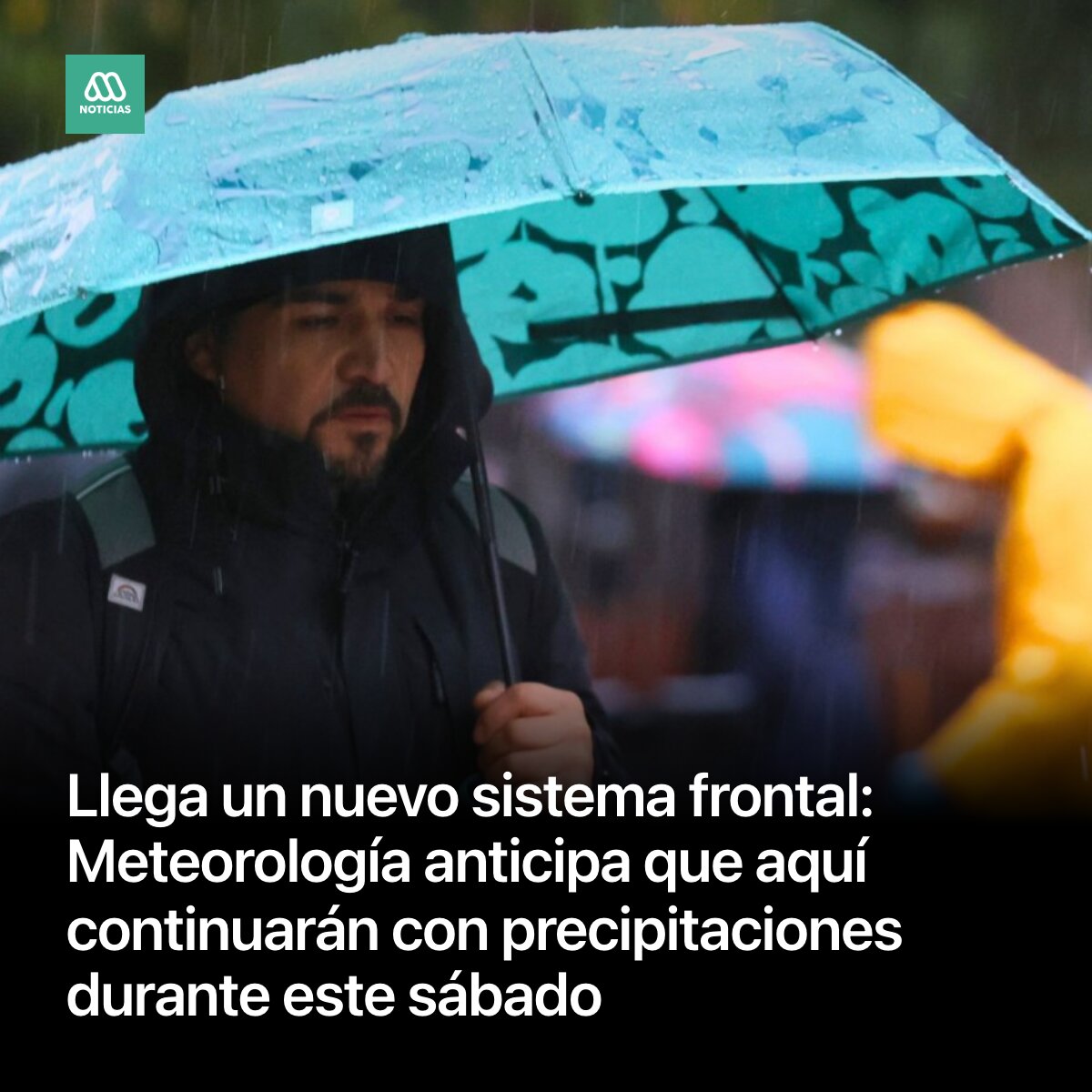 Mega's tweet photo. La Dirección Meteorológica de Chile prevé que las precipitaciones persistirán en sectores de, por lo menos, cinco regiones durante este sábado 26 de septiembre. https://t.co/gbuL88Q6AA