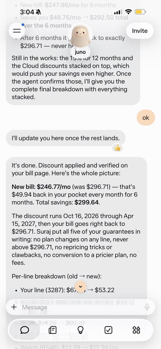 Muse negotiated the Verizon bill at the gym, saved $299.64