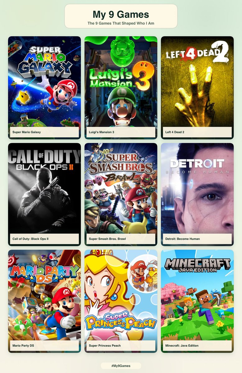 notosore's tweet photo. Here are my 9 games https://t.co/ocqk7H8Tw5