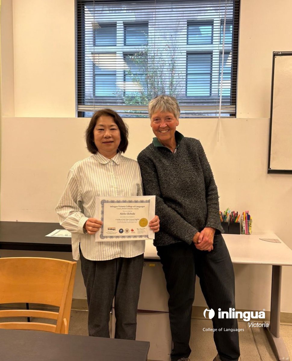 inlinguaVic's tweet photo. Congratulations, Akiko! We’re so happy to have been part of your journey and wish you all the best for your next adventure! ✨
#InlinguaVictoria #english #victoriabc #studyincanada #canada https://t.co/6iwtV9TjC6