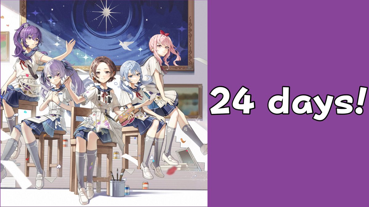 countdown_prsk's tweet photo. 10 days until Vivid BAD SQUAD’s thirteenth single!
24 days until Nightcord at 25:00’s thirteenth single!
101 days until MORE MORE JUMP’s fourteenth single!
115 days until Nightcord at 25:00’s fourteenth single! https://t.co/LLjp7vVaWw