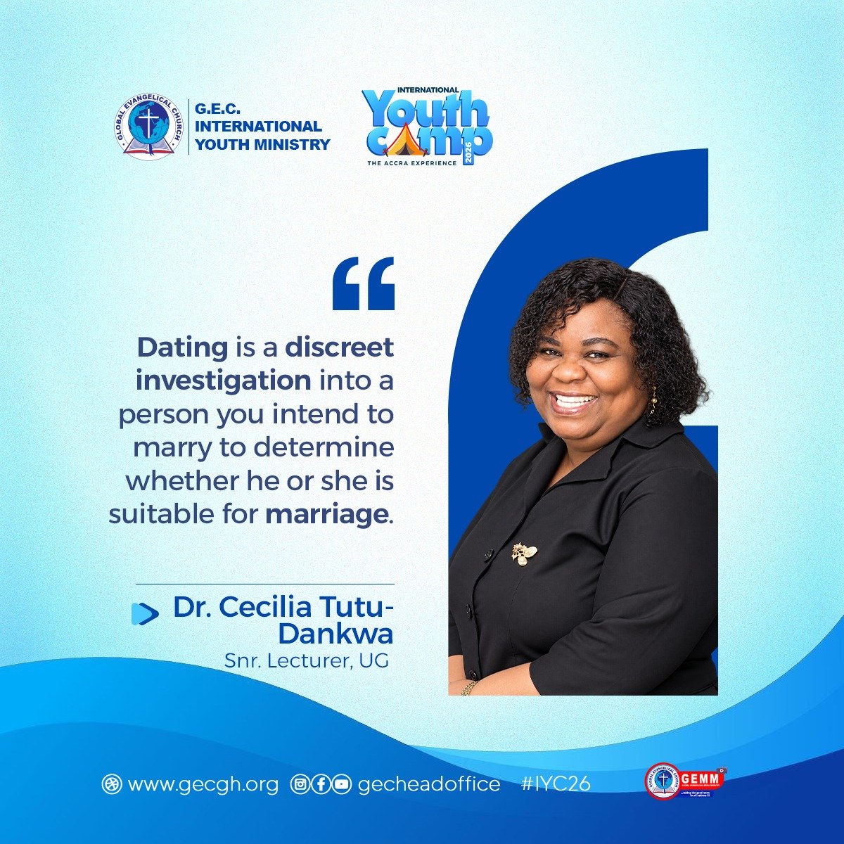 gecheadoffice1's tweet photo. Short for X:
"Faith is God said it and I believe it, even without evidence."
β Dr. Cecilia Tutu-Dankwa
Faith believes the Word without proof! π
#IYC26 #TheAccraExperience #GEC https://t.co/diwTZgqQ57