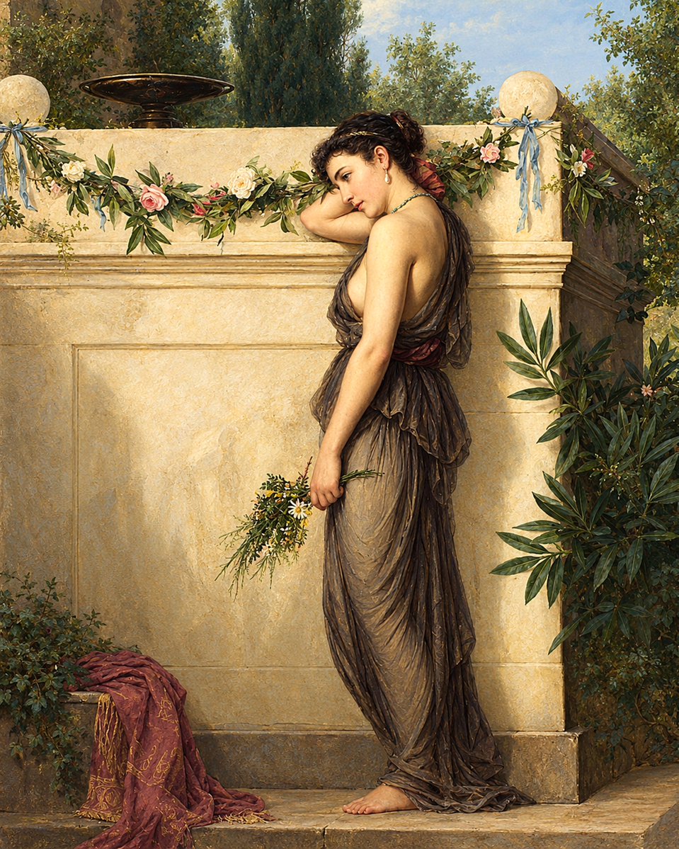 AlexandraSoro's tweet photo. "Gone, But Not Forgotten" (1873)
By John William Waterhouse. 🖌️🌹 
(1849–1917). https://t.co/eGygBrs3gf