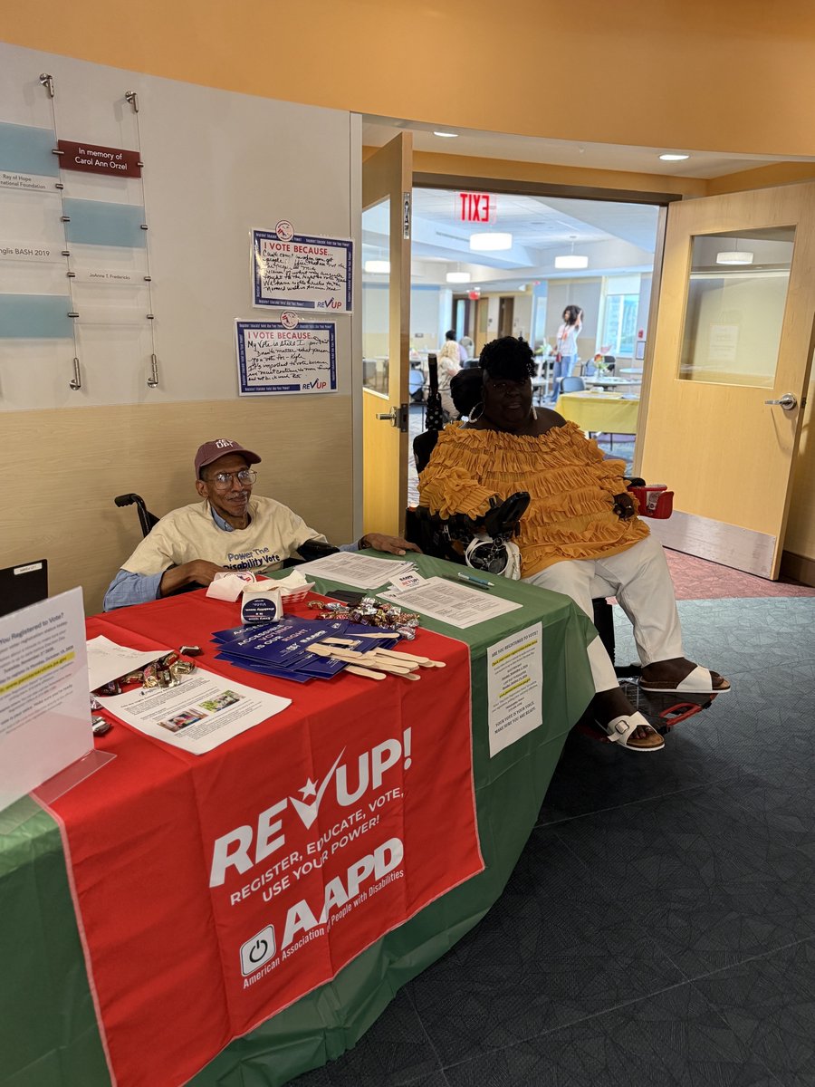 AAPD's tweet photo. Thank you for being part of Disability Voting Rights Week! These photos show Accessible Democracy Defenders taking action. Now, the work continues: Check your registration and state deadlines at https://t.co/W8l36Y8dLZ, then make your voting plan. https://t.co/rIgEPvtK1v