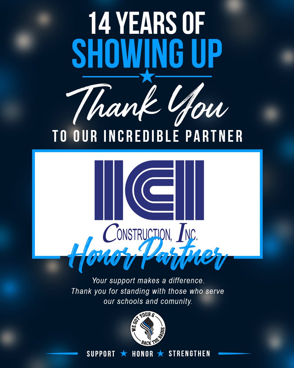 WeGotYour6TX's tweet photo. 14 Years of Showing Up π
Since 2019, @IciTexas has continued to stand beside our CFISD Police Officers & we're grateful to welcome them back as an Honor Partner for our 14th Annual Back the Badge Luncheon.
Thank you for continuing to show up!
#14YearsOfShowingUp #WGY6BTB https://t.co/A63te0DsAF