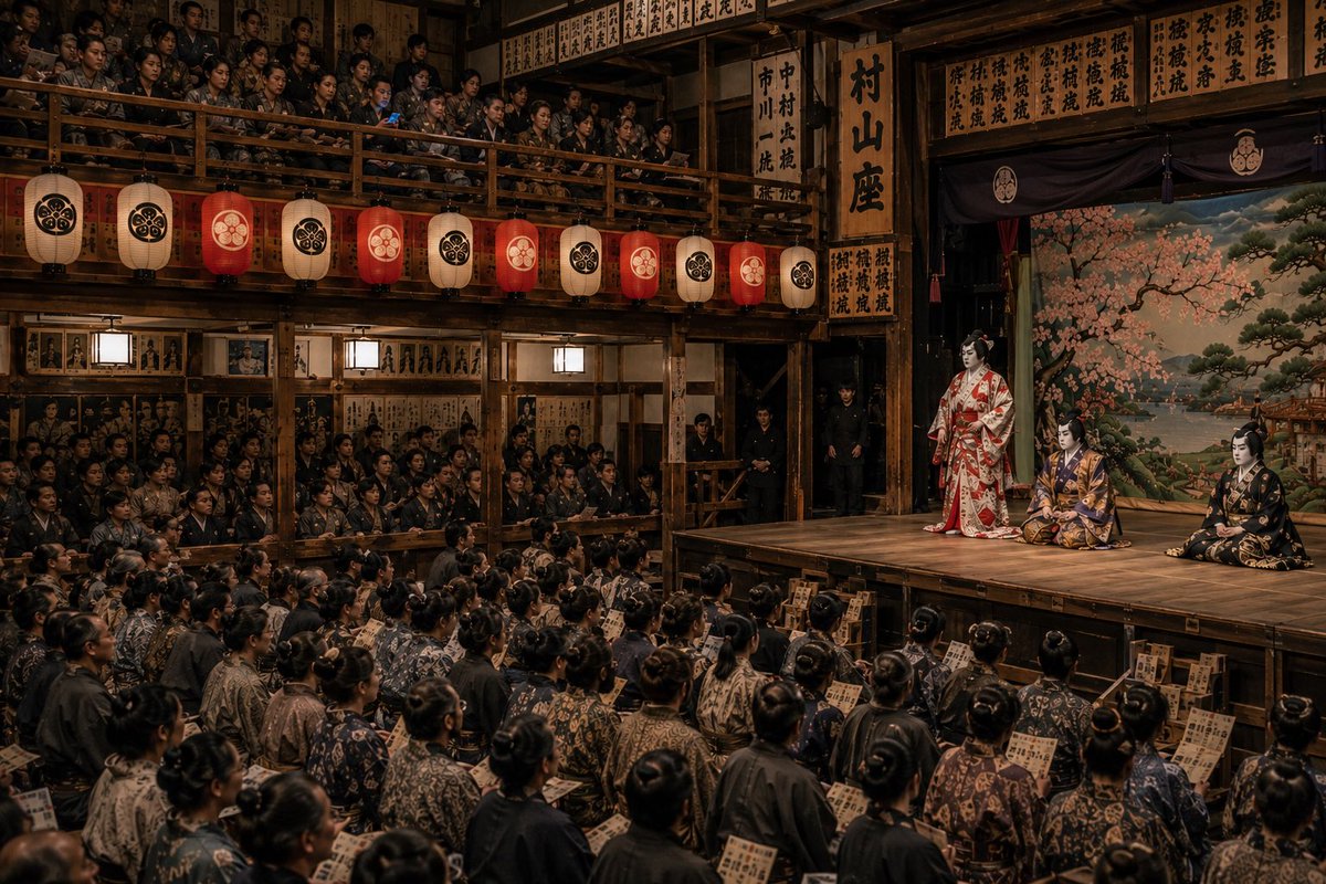 notede_1manen's tweet photo. 昭和の歌舞伎舞台に、「令和」が1つ
30秒以内に見つけられた人いる？ https://t.co/5CEWIbkuWD
