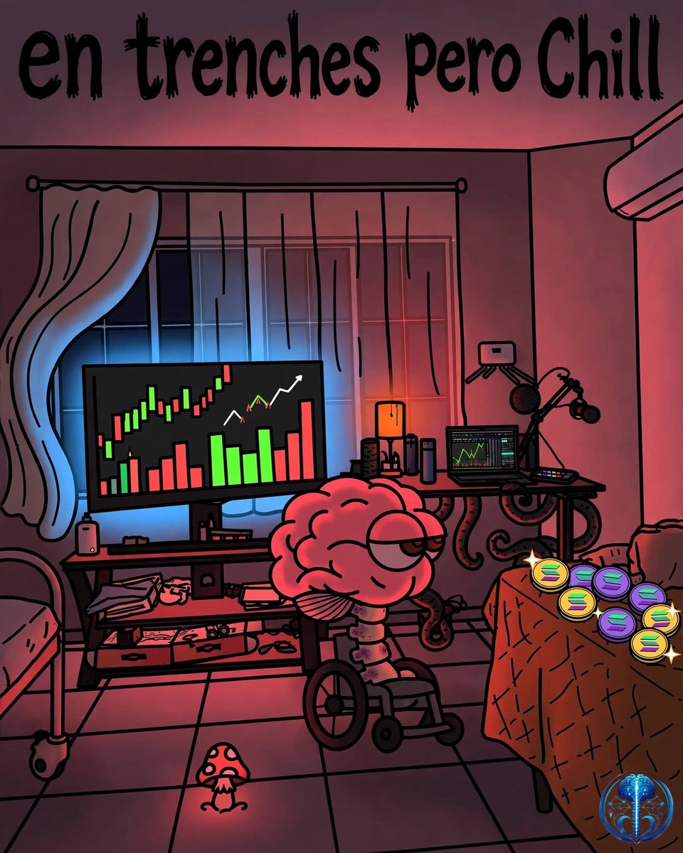 Neuromedular12's tweet photo. in the trenches but Chill
$50 and Faith

#Medu  #Neuromedular #InTheTrenchesButChill #Trenches #CryptoChill #Solana #SOL #CryptoArt #TradingLife #Degens #SolanaCoins #CryptoMemes #CartoonArt #MeduArt #TradingSetup #CryptoLifestyle #ChillVibes #CryptoCommunity #SolanaSummer  #HODL https://t.co/AX62nEUZd3