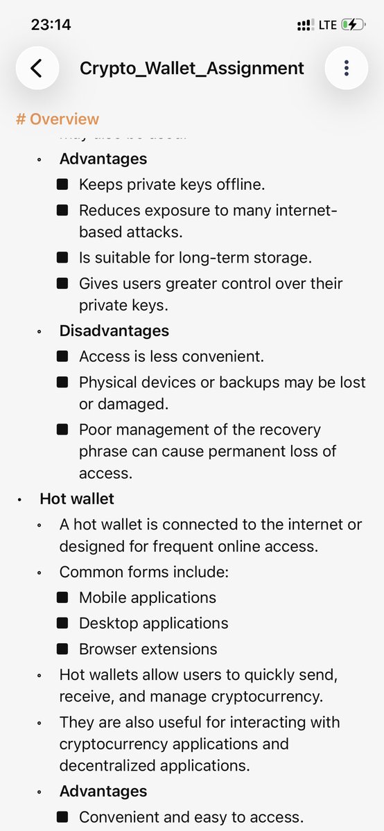 abodekelvin07's tweet photo. Today’s assignment on #CryptoWithShola class which is day 3 Ledger, hardware wallet, cold wallet and hot wallet ( assignment ) https://t.co/qbL7qL26wc