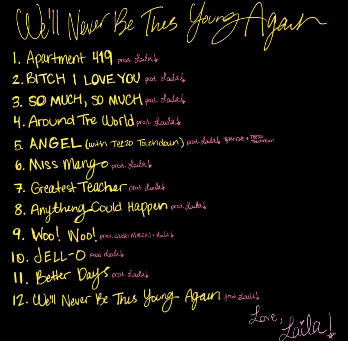 ComplexMusic's tweet photo. LAILA!
WE’LL NEVER BE THIS YOUNG AGAIN (ALBUM)
OCT. 23 https://t.co/6vidlRblFQ