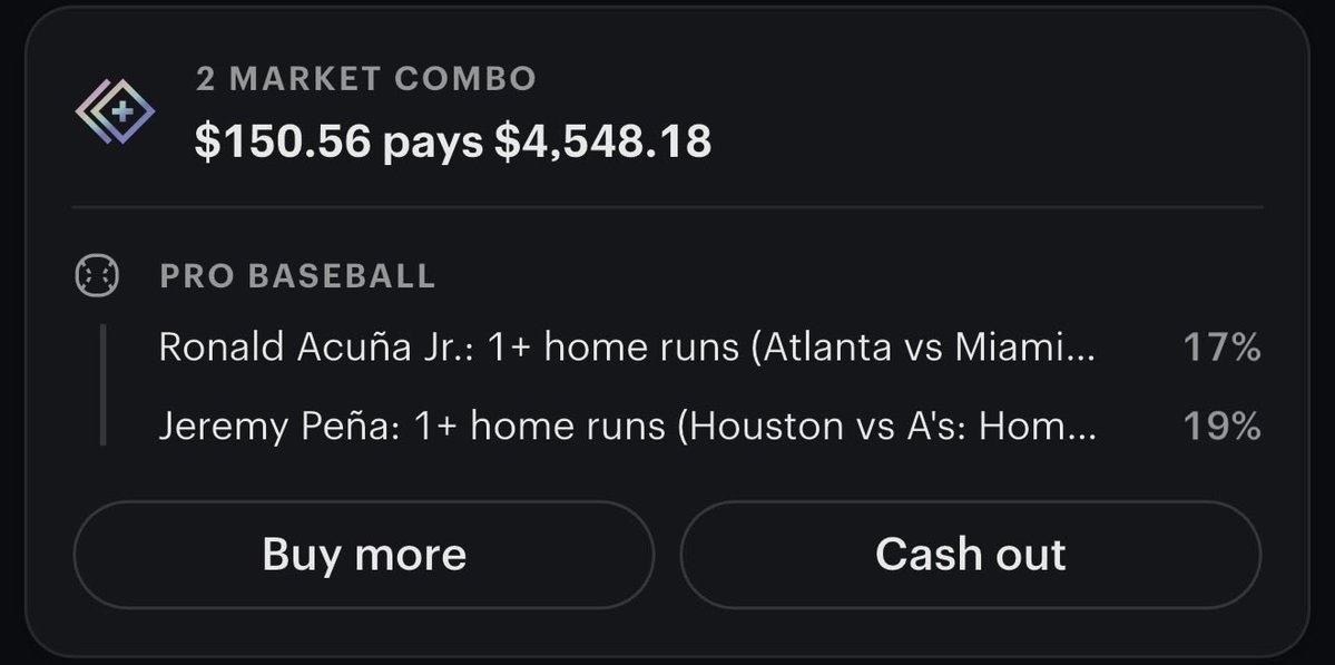 baseballgofar's tweet photo. Last weekend of regular season baseball! 

Home run looks for the games I like

ATL: Baldwin / Acuna
HOU: Pena / Diaz
CWS: Murakami 

BOL all! 🍀 https://t.co/1VbOmBrt9x