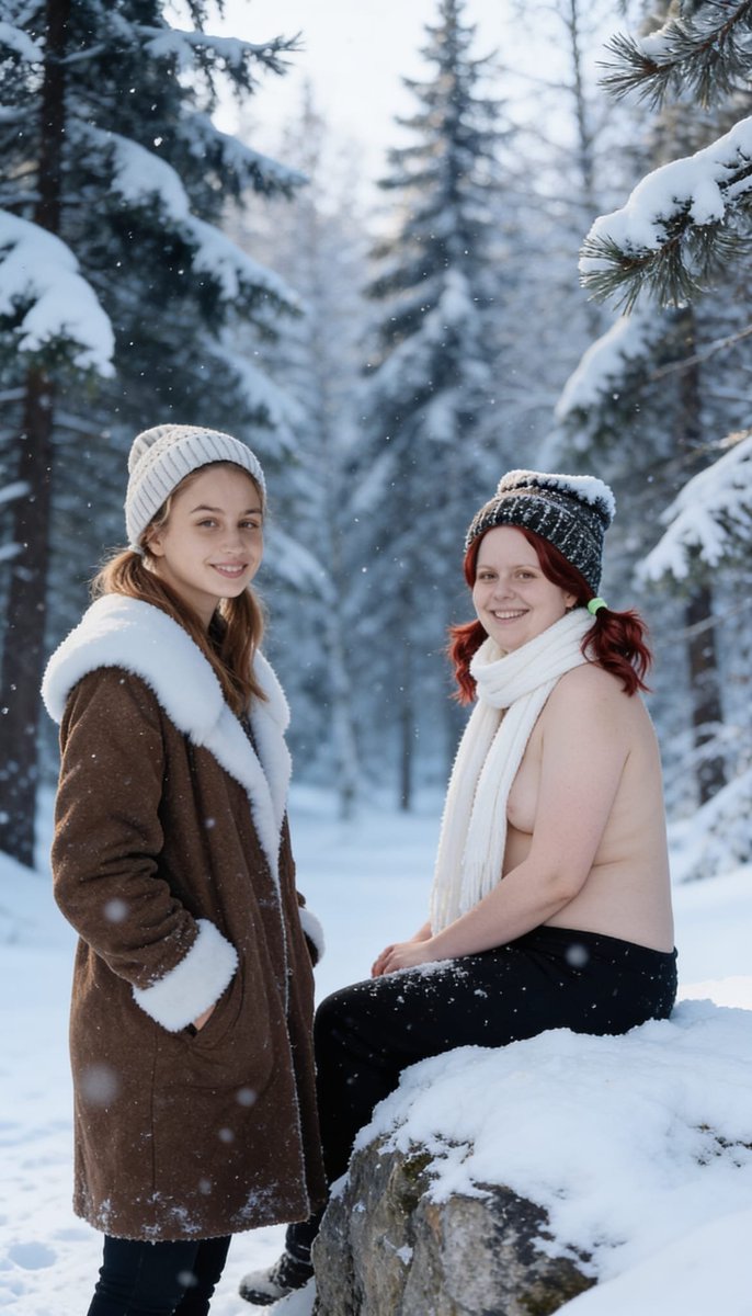 Lizzy1262629's tweet photo. Me and Veronique in the snow. I’m wrapped in the blanket, she’s in the shearling coat. Pine trees, falling snow.
Part 1
#MeAndVeronique #SnowShoot #WinterForest #BlanketWrap #ShearlingCoat #SoftLook #WinterVibes https://t.co/6TbWmtpN0B