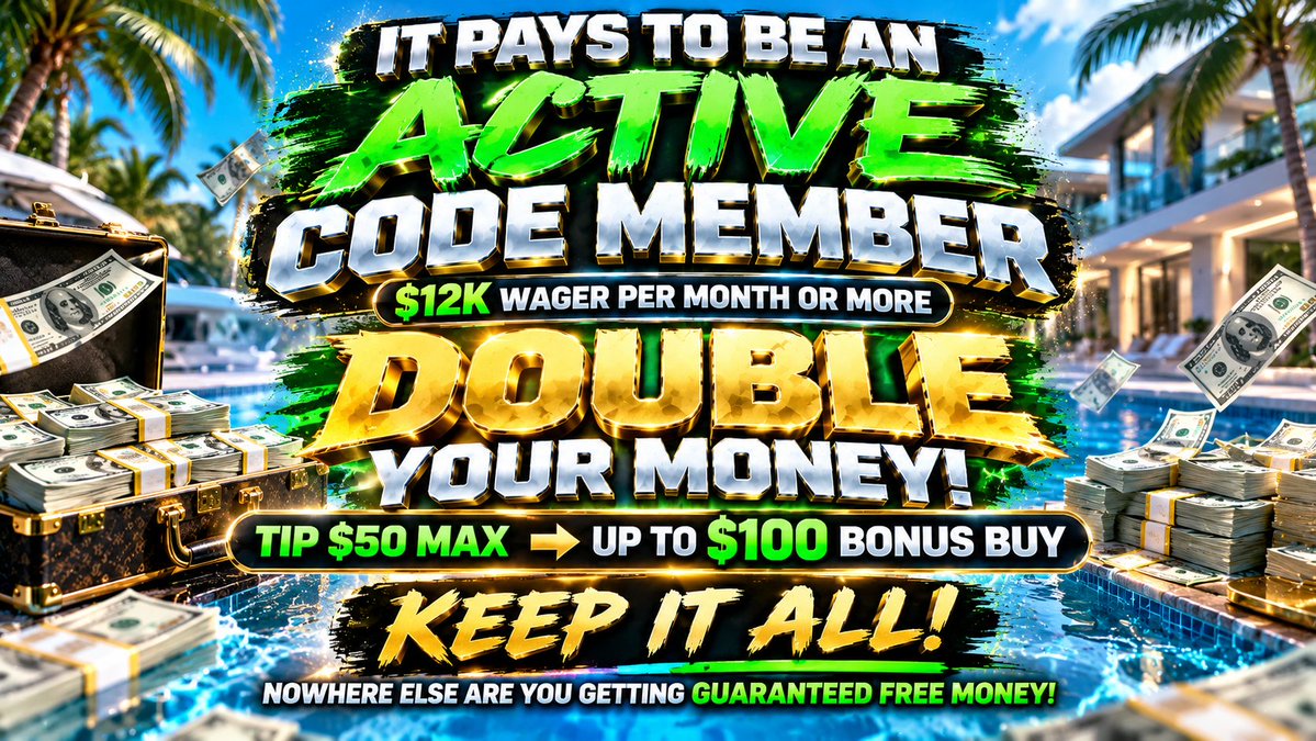 iceinmyvein's tweet photo. WHO ELSE GIVING GUARANTEED FREE MONEY!? IF YOU HAVE $12K WAGER ON THE MONTH ON MY CODE TIP ME UP TO $50 ON DISCORD AND ILL DOUBLE YOUR MONEY AND DO A BONUS BUY WITH IT - YOU KEEP ALL!!!

https://t.co/oU7PqjFi10 ARE YOU NOT ON THE CODE YET!? LIVE IN ABOUT AN HOUR