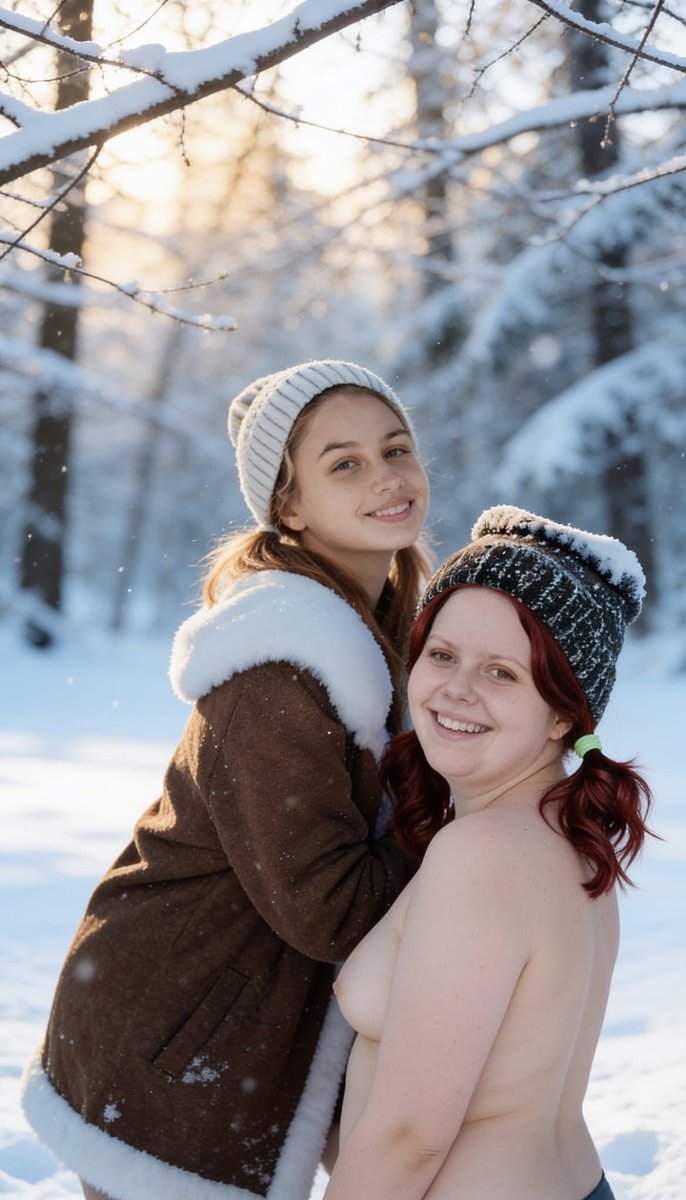 Lizzy1262629's tweet photo. Me and Veronique in the snow. I’m wrapped in the blanket, she’s in the shearling coat. Pine trees, falling snow.
Part 2
#MeAndVeronique #SnowShoot #WinterForest #BlanketWrap #ShearlingCoat #SoftLook #WinterVibes https://t.co/hUw9avB6dJ