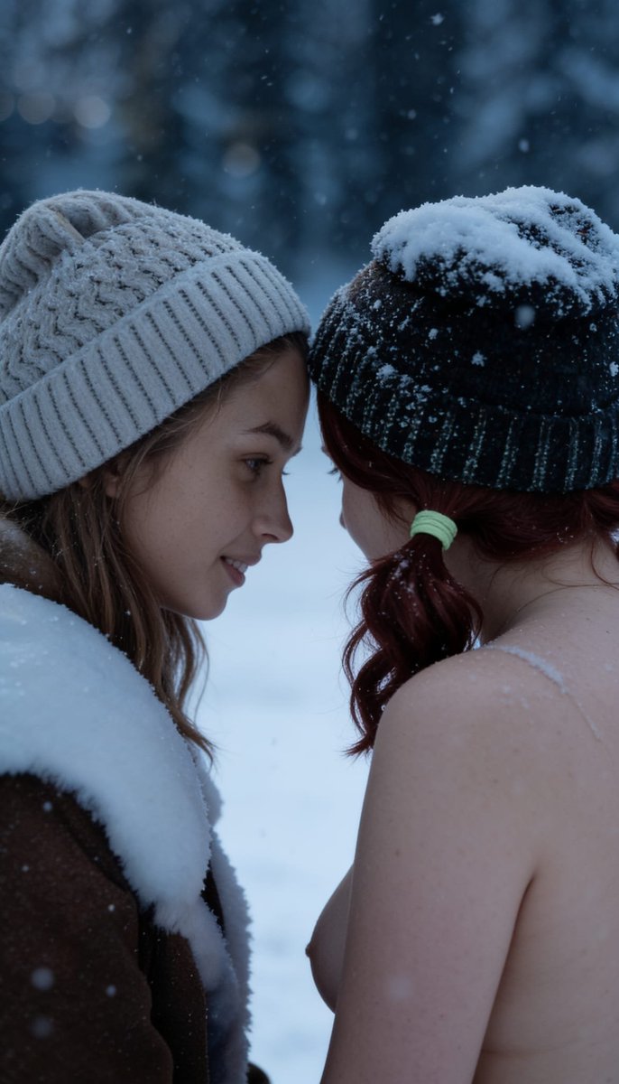 Lizzy1262629's tweet photo. Me and Veronique in the snow. I’m wrapped in the blanket, she’s in the shearling coat. Pine trees, falling snow.
Part 2
#MeAndVeronique #SnowShoot #WinterForest #BlanketWrap #ShearlingCoat #SoftLook #WinterVibes https://t.co/hUw9avB6dJ