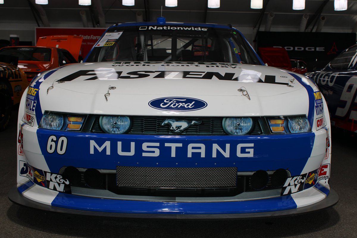 STaranto92's tweet photo. Another OG Nationwide CoT up for auction at Mecum Nashville is this Carl Edwards car, Chassis RK-638

Carl drove this car to victory at Texas in the spring of 2011, earning the first O'Reilly Series win for the Ford Mustang and the first NASCAR win overall for a Mustang since Bobby Allison won Bowman Gray in 1971.
