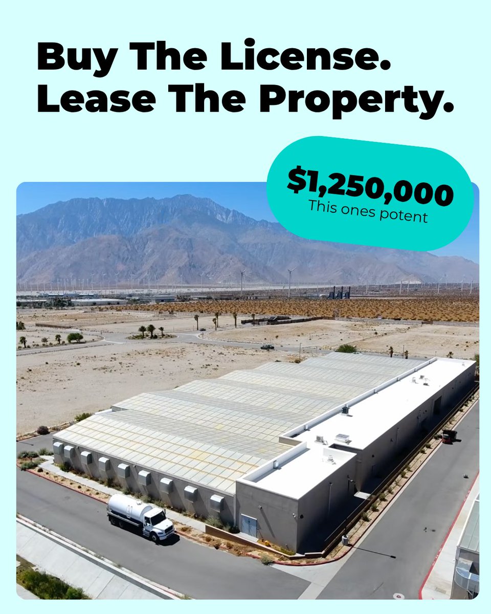 pacgarden's tweet photo. Looking to expand mixed-light cultivation capacity in Southern California?

7,000+ lbs./yr | $5.4M revenue | $400K–$500K adj. EBITDA | $1.25M ask | 22,000+ SF canopy | 300+ flower lights | R&amp;D + dry/trim | 2,400A 3-phase power | New lease $1.05/SF NNN

https://t.co/pBpCxbRhmV https://t.co/7sxQfD7QD3