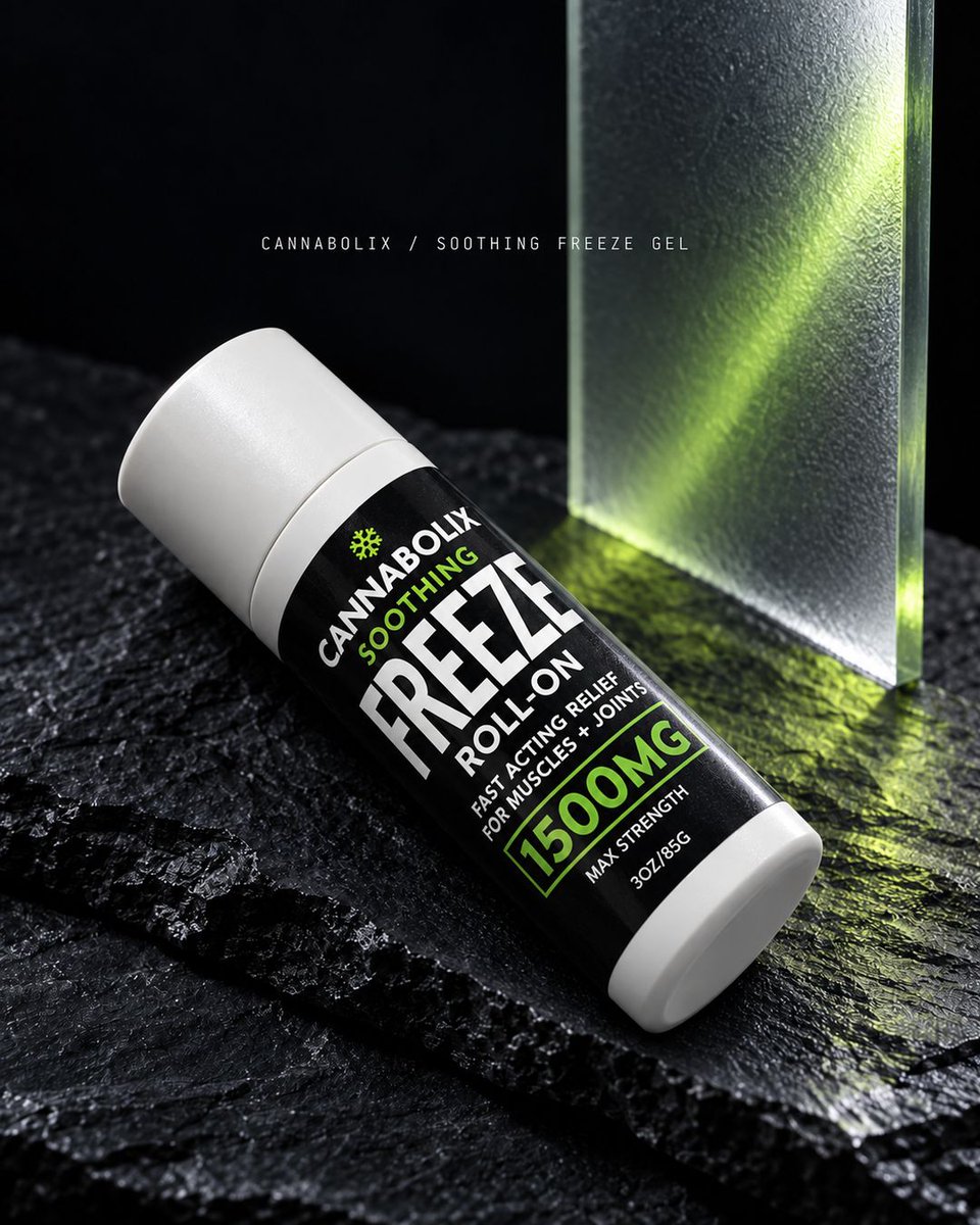cannabolix's tweet photo. A cool angle on your daily routine. Meet Cannabolix Soothing Freeze Gel.

#Cannabolix #SoothingFreezeGel #CoolingGel #RollOn #KeepYourCool https://t.co/iFV4QQuojb