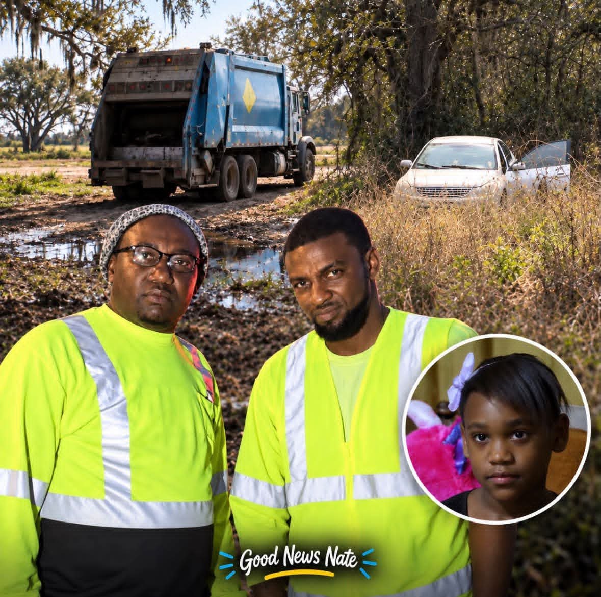 DOGEQEEN's tweet photo. A 10-year-old girl was kidnapped in broad daylight. Hours later, two garbage collectors saw something that stopped them in their tracks.

It was the silver car police were searching for, sitting alone in the middle of a field. Dion Merrick and Brandon Antoine realized the missing girl could still be inside, so they pulled their garbage truck across the only way out, blocked the car from leaving and called 911.

For the next few minutes, they stayed there with the suspect trapped while police raced to the scene. When officers arrived, they rushed in, arrested the kidnapper and found 10-year-old Jalissa alive inside.

Dion and Brandon were just doing their normal route that morning. But because they were paying attention and refused to let that car leave, a missing 10-year-old girl made it home safely.

Some stories deserve to travel just as far as the bad news does. This is one of them.