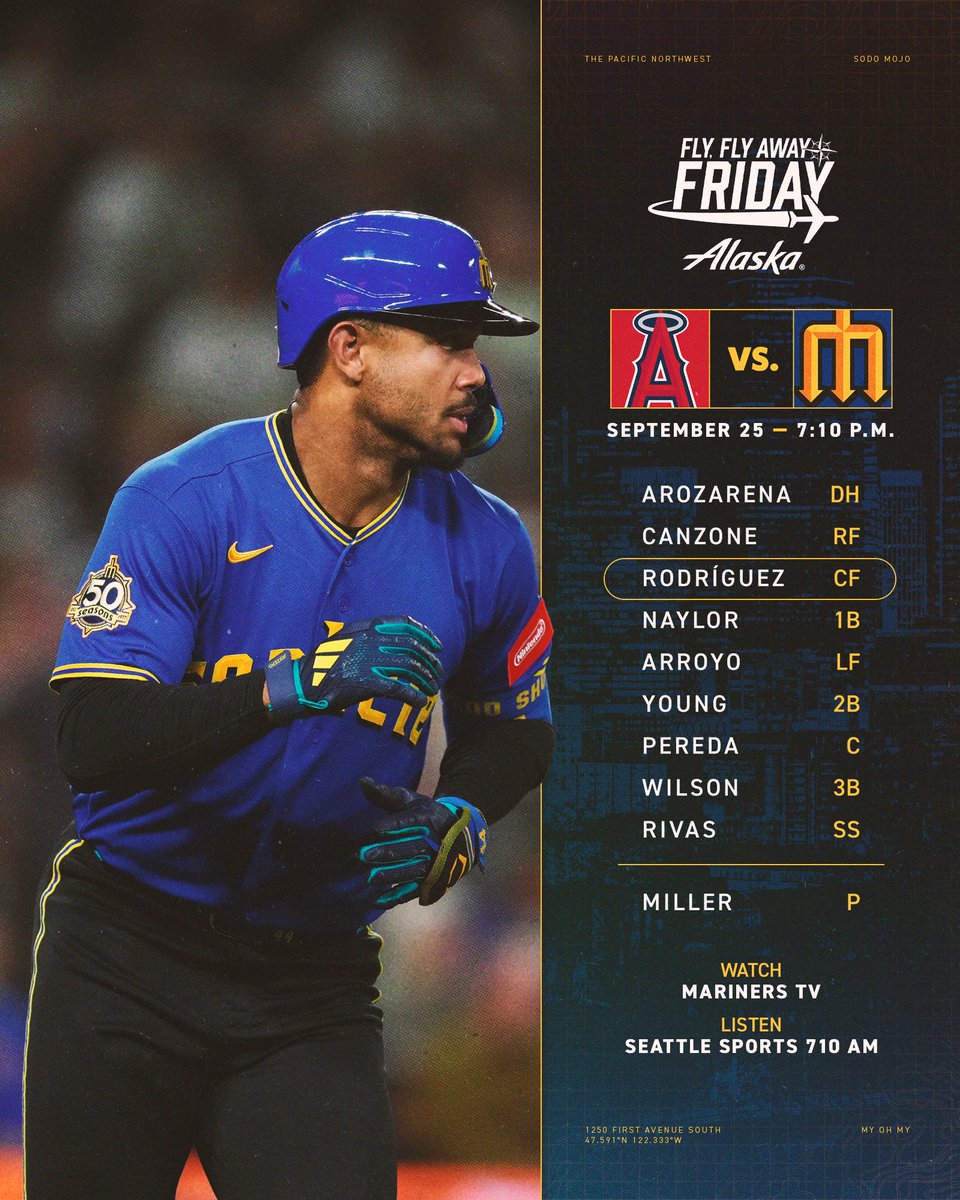 Mariners's tweet photo. Friday night lights. #TridentsUp https://t.co/gvKzh4poax