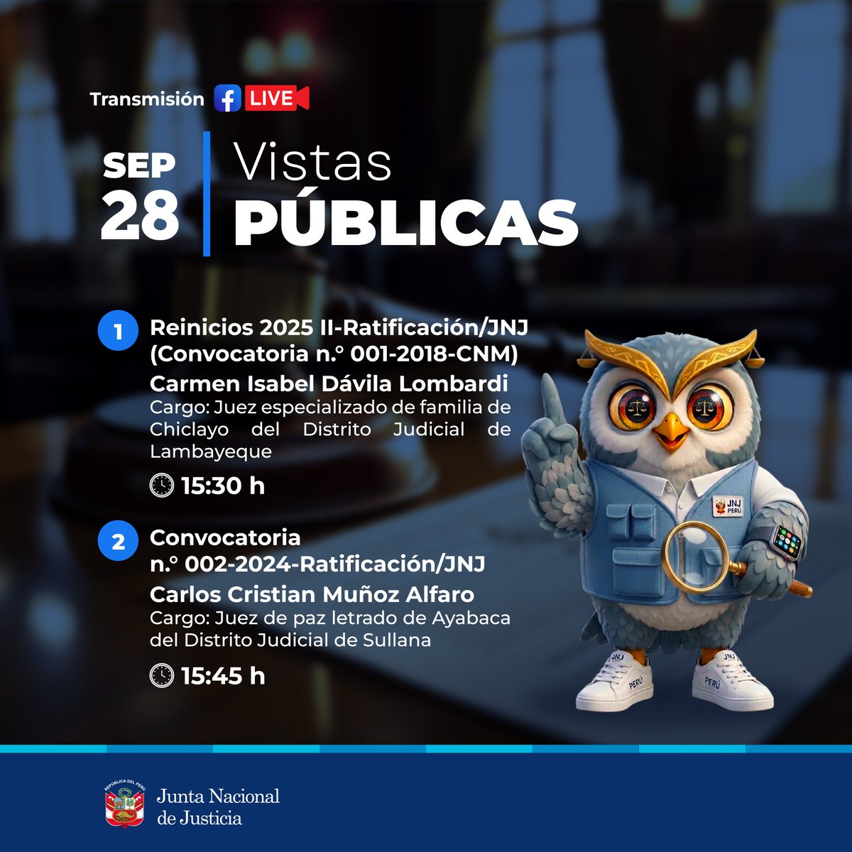 JNJPeru's tweet photo. 🔴 𝙏𝙤𝙢𝙖 𝙣𝙤𝙩𝙖: Conoce las vistas públicas que serán transmitidos este 𝗹𝘂𝗻𝗲𝘀 𝟮𝟴 𝗱𝗲 𝘀𝗲𝗽𝘁𝗶𝗲𝗺𝗯𝗿𝗲 👇 https://t.co/XdXt1ZzEFI