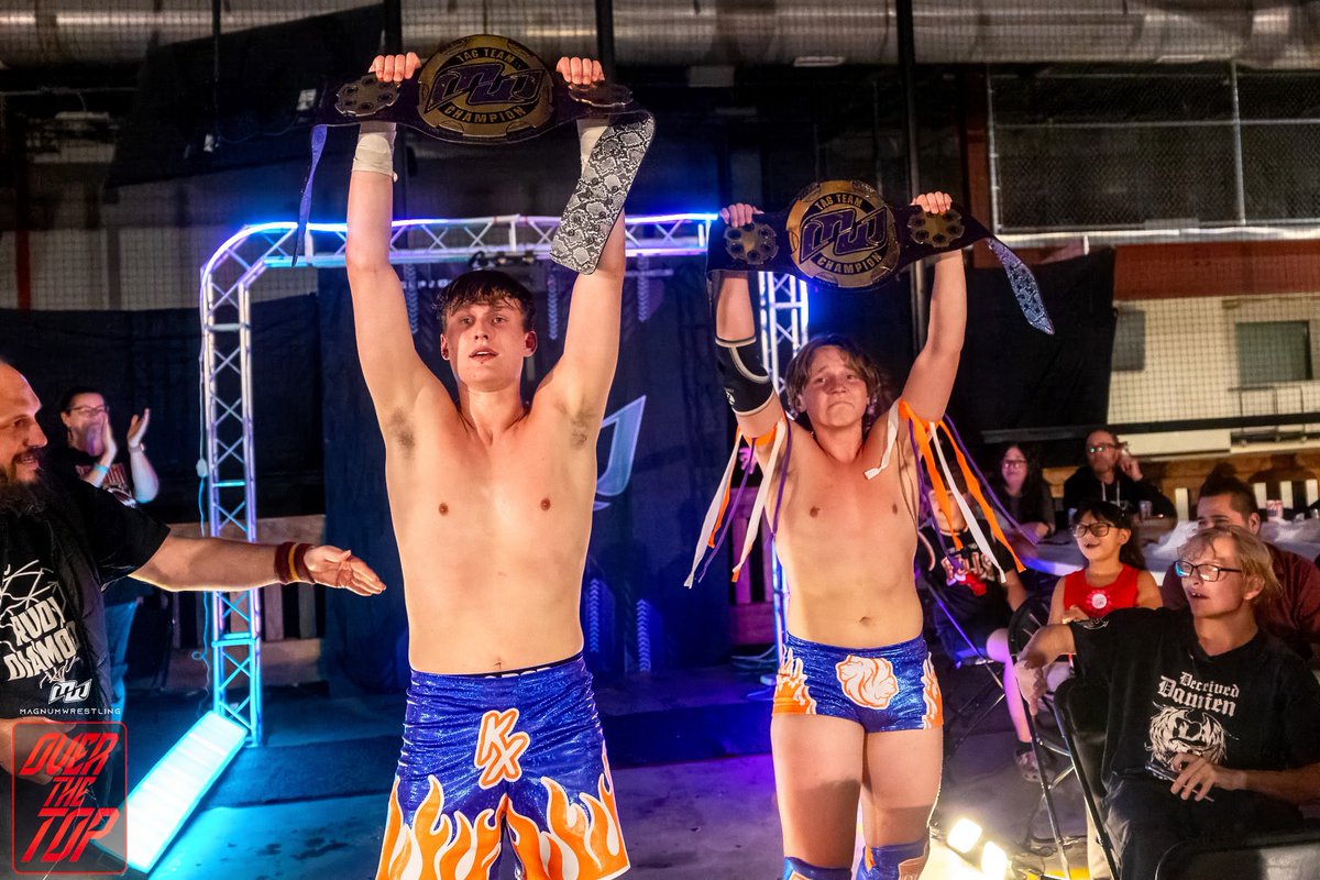 MAGNUMWRESTLING's tweet photo. This match will go down as one of the greatest tag team bouts in history, we have no doubt. 

And now: new tag champions. 

The Kids Table reign supreme as we head into CHAIN REACTION, and if you missed it? 

Well, you can catch it now on our YouTube. 

https://t.co/dIBbxvk2K4 https://t.co/nEvPNQDLQV