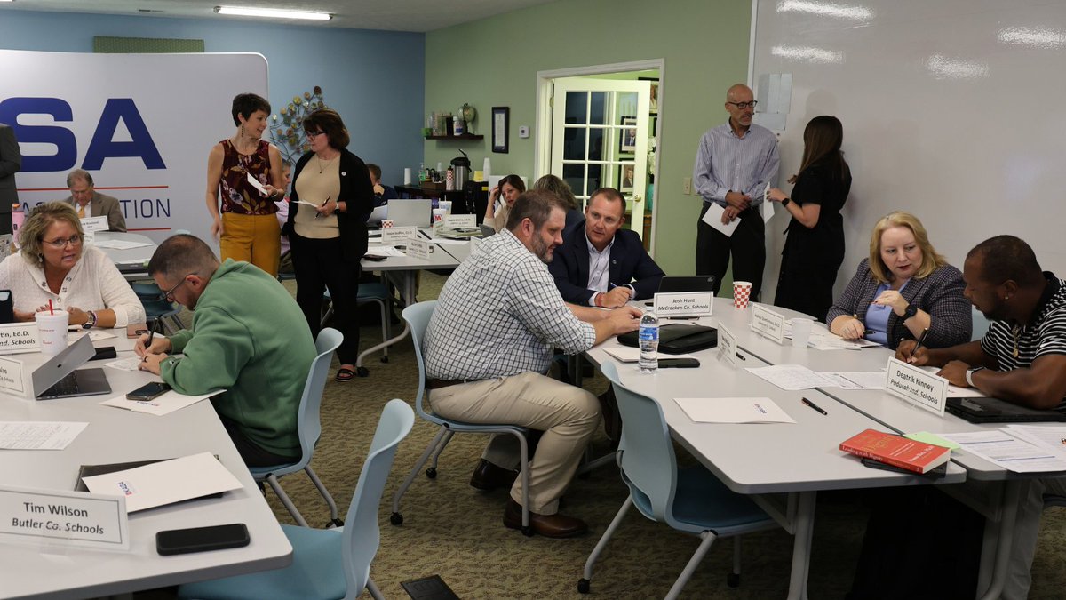 KASAEdLeader's tweet photo. Two Teams. One Purpose. One KASA Voice.

Today in Frankfort, our Access &amp; Opportunity Task Force and Government Affairs Team turned tough conversations about conflict in schools into action—creating tools to help leaders and policymakers lead with dignity.
#LoveKYPublicSchools https://t.co/9bu0DGl9kt