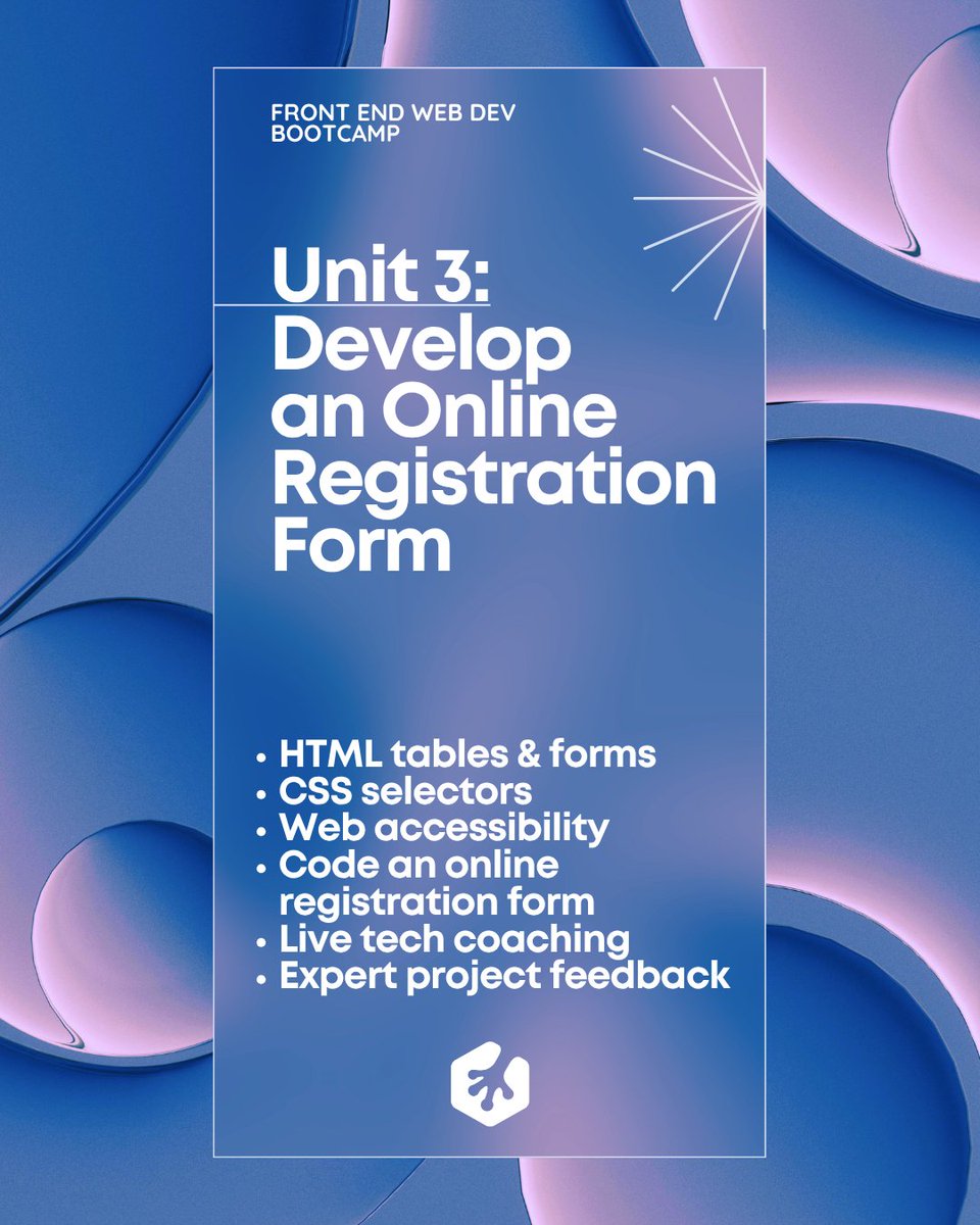 treehouse's tweet photo. Meet FEWD Unit 3 👋 Every app needs a form. Unit 3 teaches you to build one that works for everyone. ✅ Code a fully accessible online registration form, reviewed by an expert. Now $89/mo with code BTS25 → https://t.co/qDIhpOFMs3 https://t.co/BFUP9qiZFr