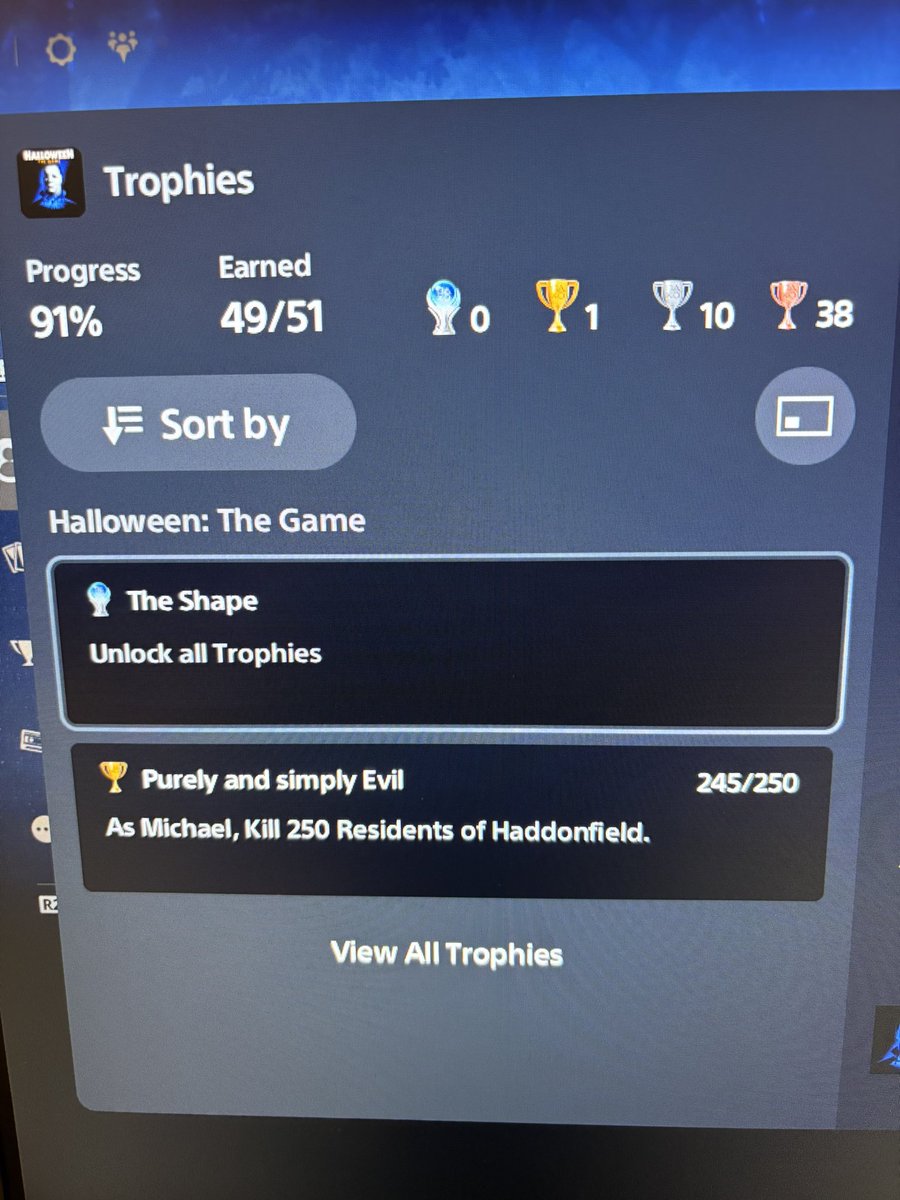 DaveHuntsPlats's tweet photo. @HalloweenTVG Any chance of an update on when we will see this bugged trophy fixed so that we can start seeing some Platinums popping? https://t.co/G0QprQLGBY