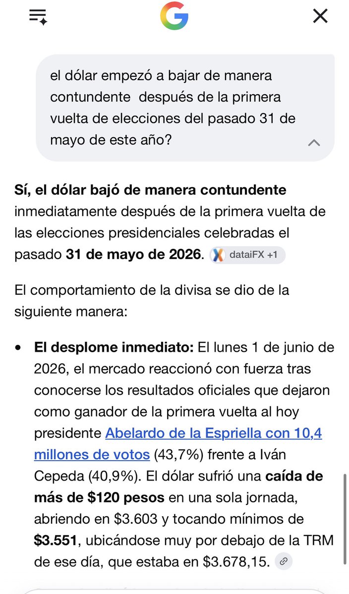 Juannh1s's tweet photo. @Nolose1320 @calidosocam El dólar empezó a bajar el día siguiente a la primera vuelta ( no es el único factor, pero fue determinante) por algo será, el de Ecuador no tiene la autoridad ni el compromiso de ADLE, el de allá es muy blando. https://t.co/CSTsisAld1