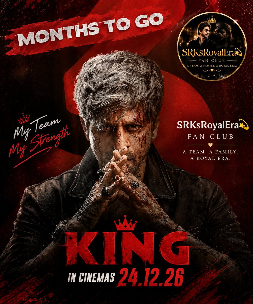 TheKingSRKFC's tweet photo. ๐๐ฌ FIRST SHOW. ONE ROYAL FAMILY. โค๏ธโ๐ฅ
Watching KING with my SRKsRoyalEra team! ๐๐ฅ
One King. One Team. One Family. โพ๏ธโค๏ธ
24 DECEMBER 2026 โ LET THE ROYAL ERA BEGIN! โจ
#SRKsRoyalEra #ShahRukhKhan #SRK #King #FirstDayFirstShow #SRKFans #TeamSRK #OneKingOneFamily #RoyalEra https://t.co/2hWgQFAj9n