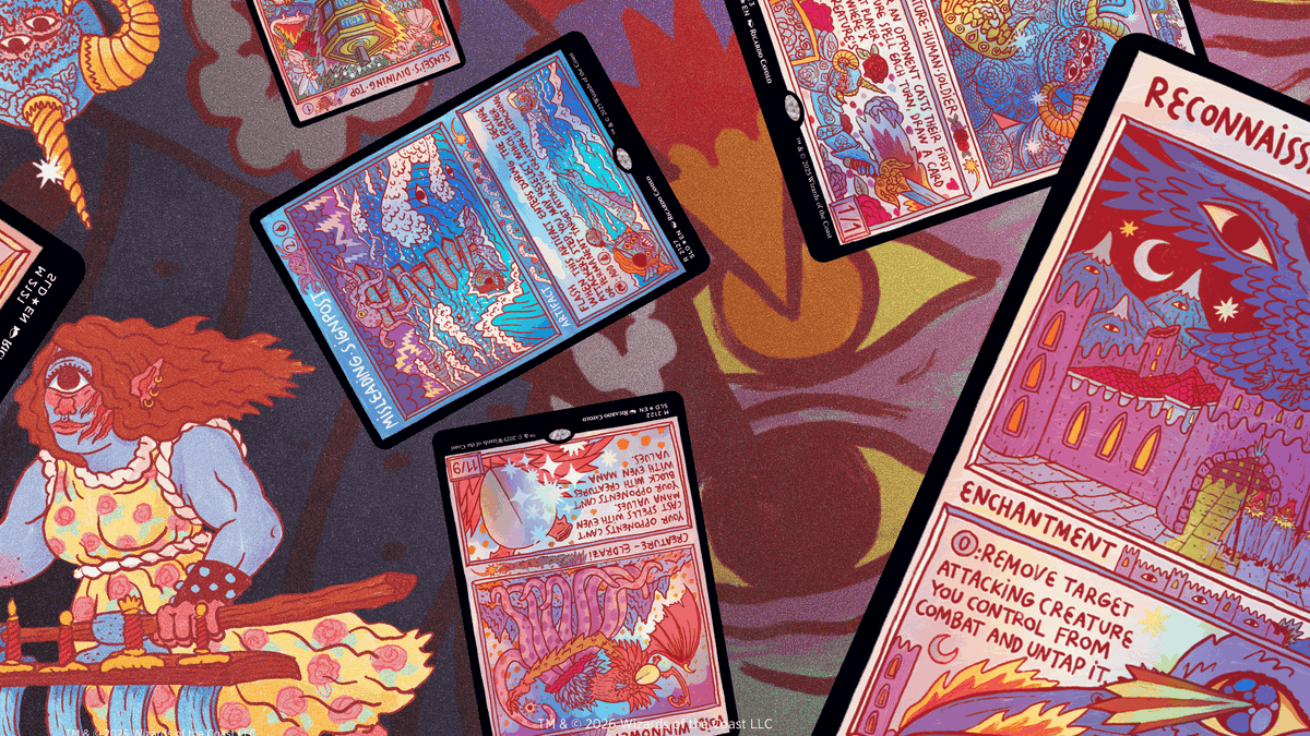 MTGSecretLair's tweet photo. You can turn your head or you can turn your phone, but you’ve gotta turn something. With the Secret Lair Commander Deck: Odds and Ends, every turn ends up somewhere odd. Out September 28—and for the first 24 hours, every order placed will be fulfilled. https://t.co/N4l1vmgLMV