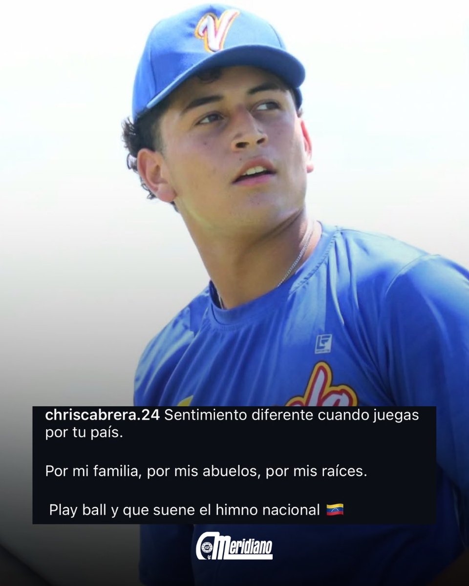 Meridianoonline's tweet photo. ¡EL LEGADO CONTINÚA! ⚾️🇻🇪

Christopher Cabrera (hijo de Miguel Cabrera) ya está listo para saltar al terreno en tierras mexicanas y dejar el nombre de nuestro país en lo más alto del Mundial U-15.

La disciplina y el talento le corren por la sangre para asumir este gran reto. ¡Mucho éxito! 🔥💪