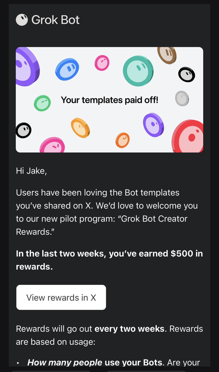 jakewlittle's tweet photo. Free $500 for never speaking with customer support again

You get paid for making @bot templates now https://t.co/NEWiXeod7X