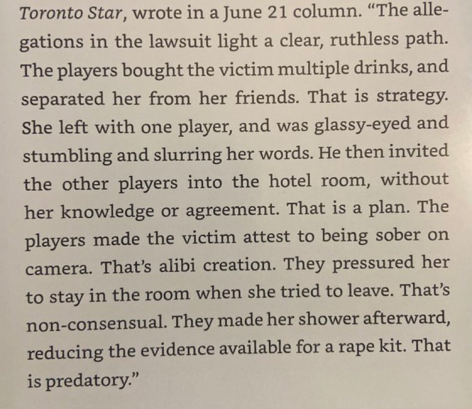 vesscola's tweet photo. The @NHL has a sexual assault problem. After reading the book We Breed Lions about the hockey Canada trial I can’t unsee it. I just can’t square Dillon Dube having any place in the @StLouisBlues org, let alone where thousands of little boys will be looking up to him. https://t.co/TgCvDlTJzR