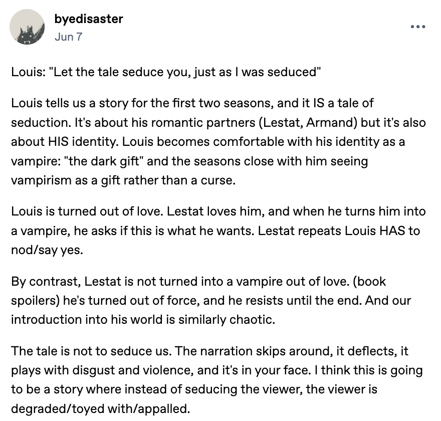 bi_bye_disaster's tweet photo. I made this post right after TVL episode one dropped. Saw ppl reblogging it again on tumblr and thought... hey yeah, this holds up https://t.co/vRj5taDVXW
