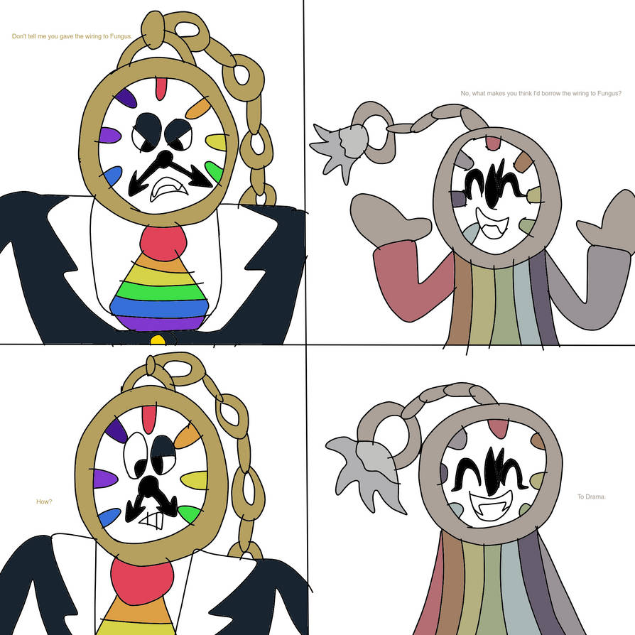 MrDrizzile's tweet photo. The last part!

Based on a joke from El Chavo's "Jugando a los pasteleros".

It stars Key as Chilindrina and Dyle as Don Ramón, with the implication that Drama is Chavo. https://t.co/jjQBR9134v