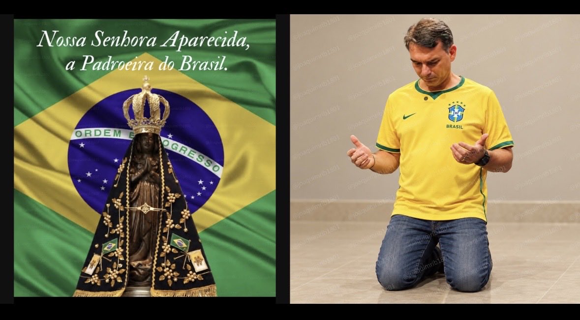 joaquimrib1801's tweet photo. 🚨 O ministro André Mendonça, do TSE, mandou retirar das redes publicações que afirmam que Flávio Bolsonaro ou sua família querem tirar de Nossa Senhora Aparecida o título de Padroeira do Brasil.

A decisão veio após um pedido da campanha de Flávio contra uma postagem do humorista Antonio Tabet. Como a alegação se espalhou, Mendonça ampliou a ordem para vídeos, imagens, textos, áudios e memes publicados no X, Facebook, Instagram, TikTok e YouTube. O ministro afirmou que não há elementos de que Flávio ou sua família tenham apresentado ou apoiado essa proposta. O projeto citado na história foi apresentado por outro deputado em 2007.

As plataformas devem retirar imediatamente as publicações que tratem a alegação como verdadeira e informar ao TSE, em 48 horas, o que fizeram. A multa por descumprimento é de R$ 50 mil por dia para cada plataforma. A ordem não impede notícias, críticas ou comentários sobre o episódio.