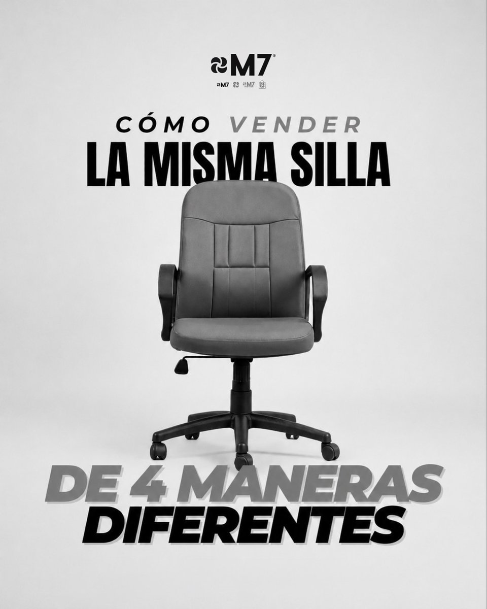 m7uruguay's tweet photo. 𝐋𝐀 𝐌𝐈𝐒𝐌𝐀 𝐒𝐈𝐋𝐋𝐀. 𝟒 𝐌𝐀𝐍𝐄𝐑𝐀𝐒 𝐃𝐄 𝐕𝐄𝐍𝐃𝐄𝐑𝐋𝐀.

Podés vender el resultado, presentar un problema, conectar con la identidad de tu público o generar una asociación.

▫️▪️▫️▪️▫️

M7 / Comunicación

#marketing #comunicacion #estrategia #rivera #uruguay https://t.co/P94X2IVsQn
