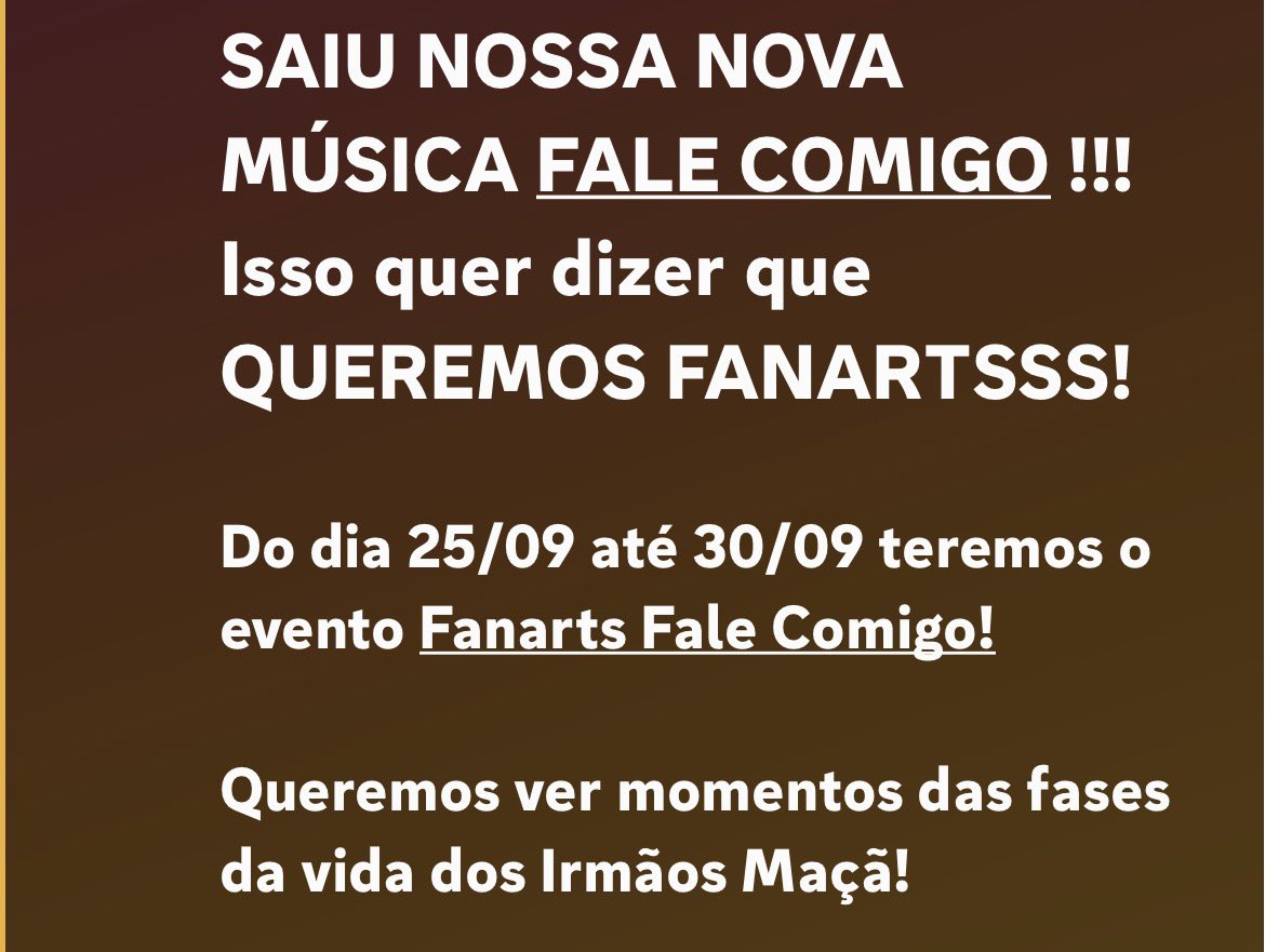 JORNALMDT's tweet photo. EVENTO NO DISCORD DE MDT‼️‼️‼️

E NESTE MOMENTO ESTÁ TENDO O EVENTO DA MÚSICA “Fale Comigo” NO DISCORD DE MUNDO TORAJO

O EVENTO CONSISTE EM ENVIAR UMA MÚSICA QUE TENHA A VER COM A NOVA MÚSICA DOS IRMÃOS MAÇÃ 👀👀

O EVENTO VAI DURAR DESDE HOJE ATÉ DIA 30/09 

DESENHEM POVO‼️ https://t.co/LfiYVtlb2O